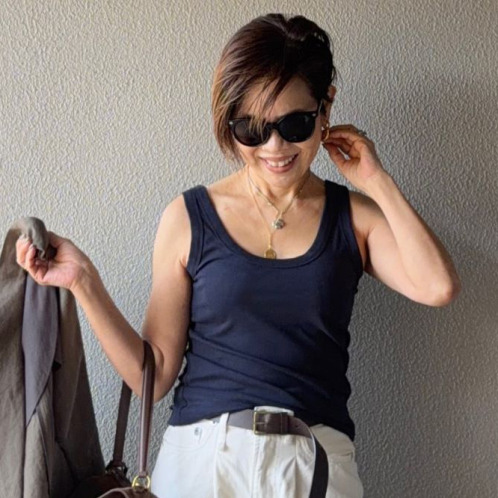 ラソエヌサーティスリー ディグリーズ フィット感抜群！ ストレッチフライス タンクトップ