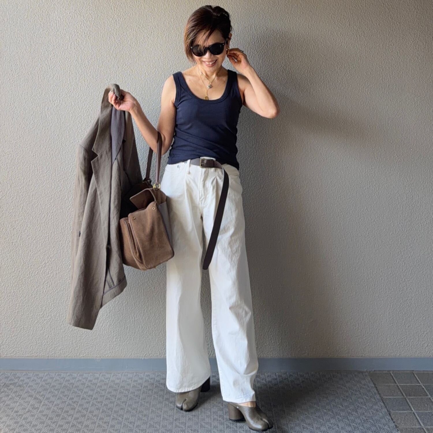 ラソエヌサーティスリー ディグリーズ フィット感抜群！ ストレッチフライス タンクトップ