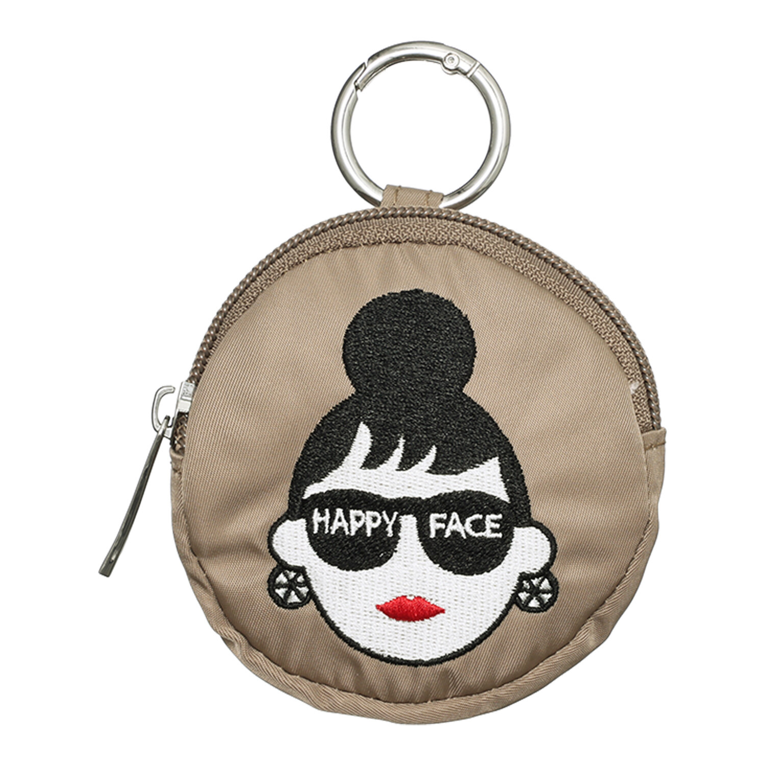 ハッピーフェイス レディーエマ刺しゅう 丸ポーチ