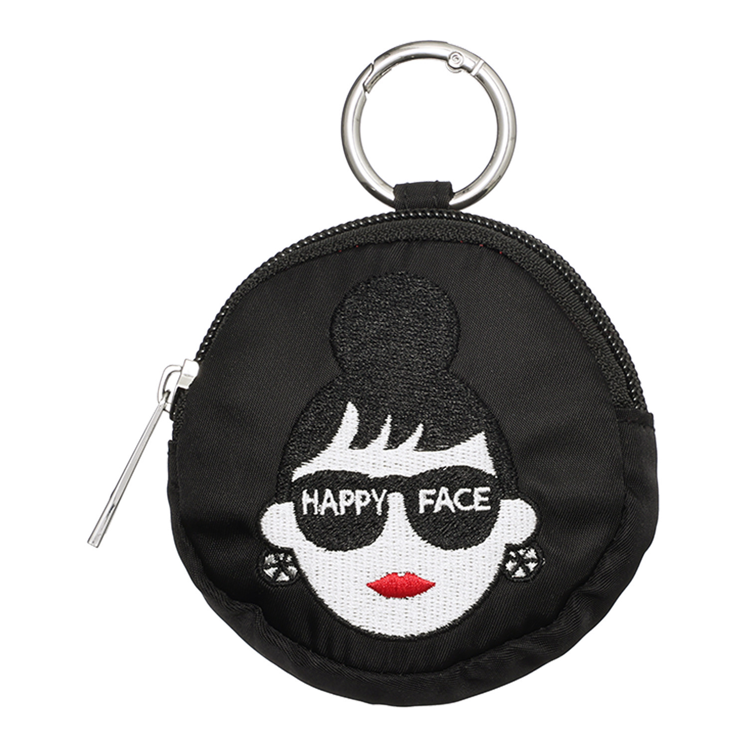 ハッピーフェイス レディーエマ刺しゅう 丸ポーチ