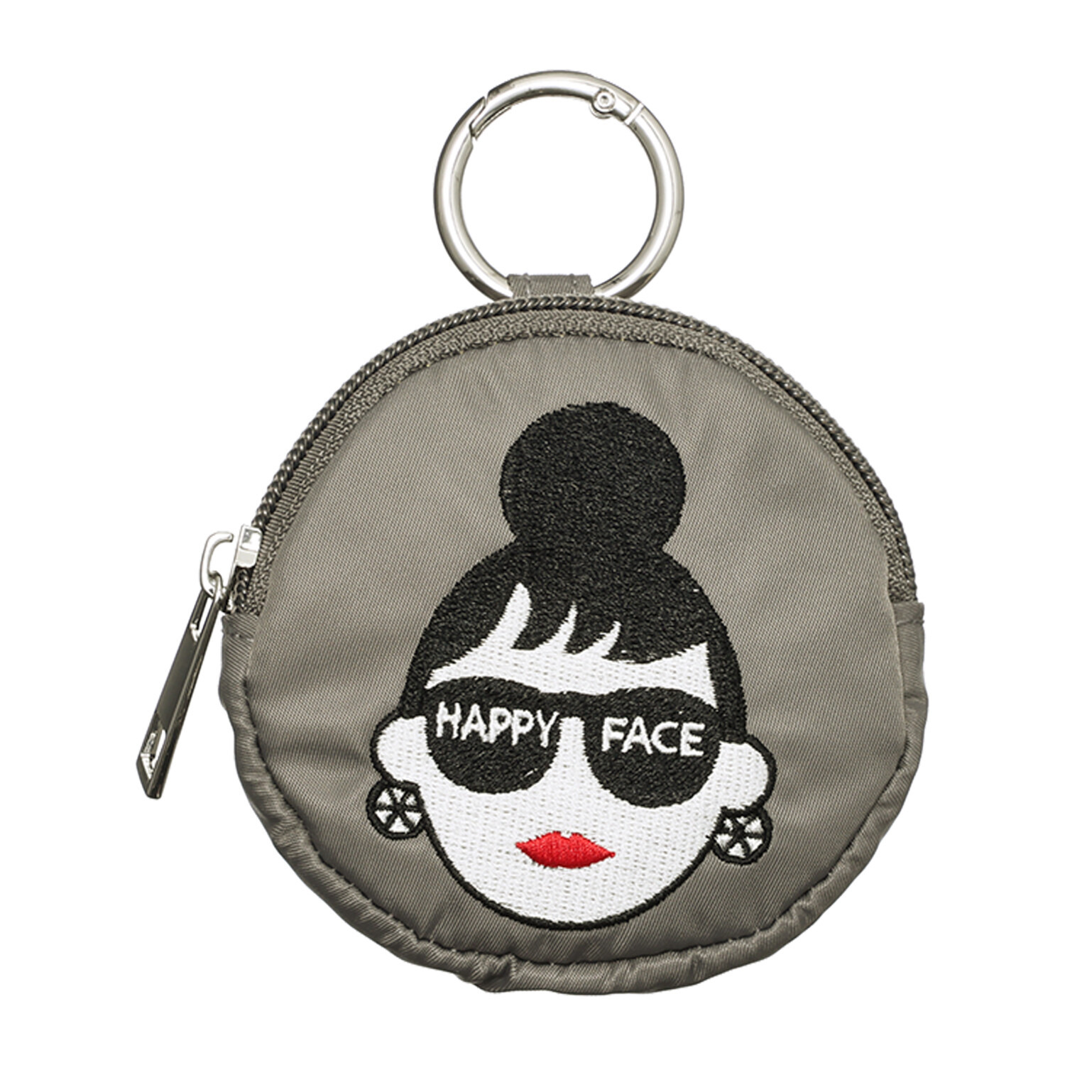 ハッピーフェイス レディーエマ刺しゅう 丸ポーチ