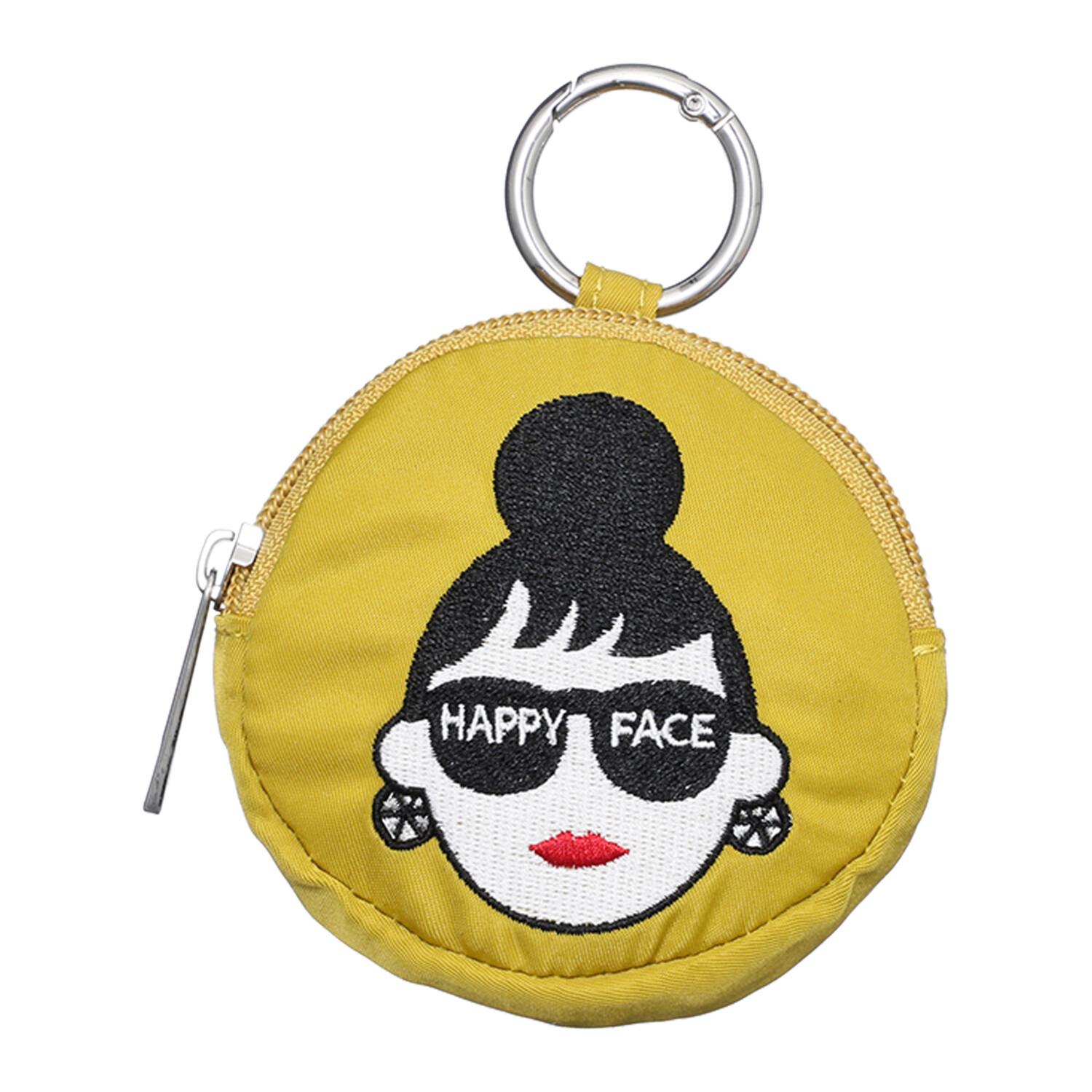 ハッピーフェイス レディーエマ刺しゅう 丸ポーチ