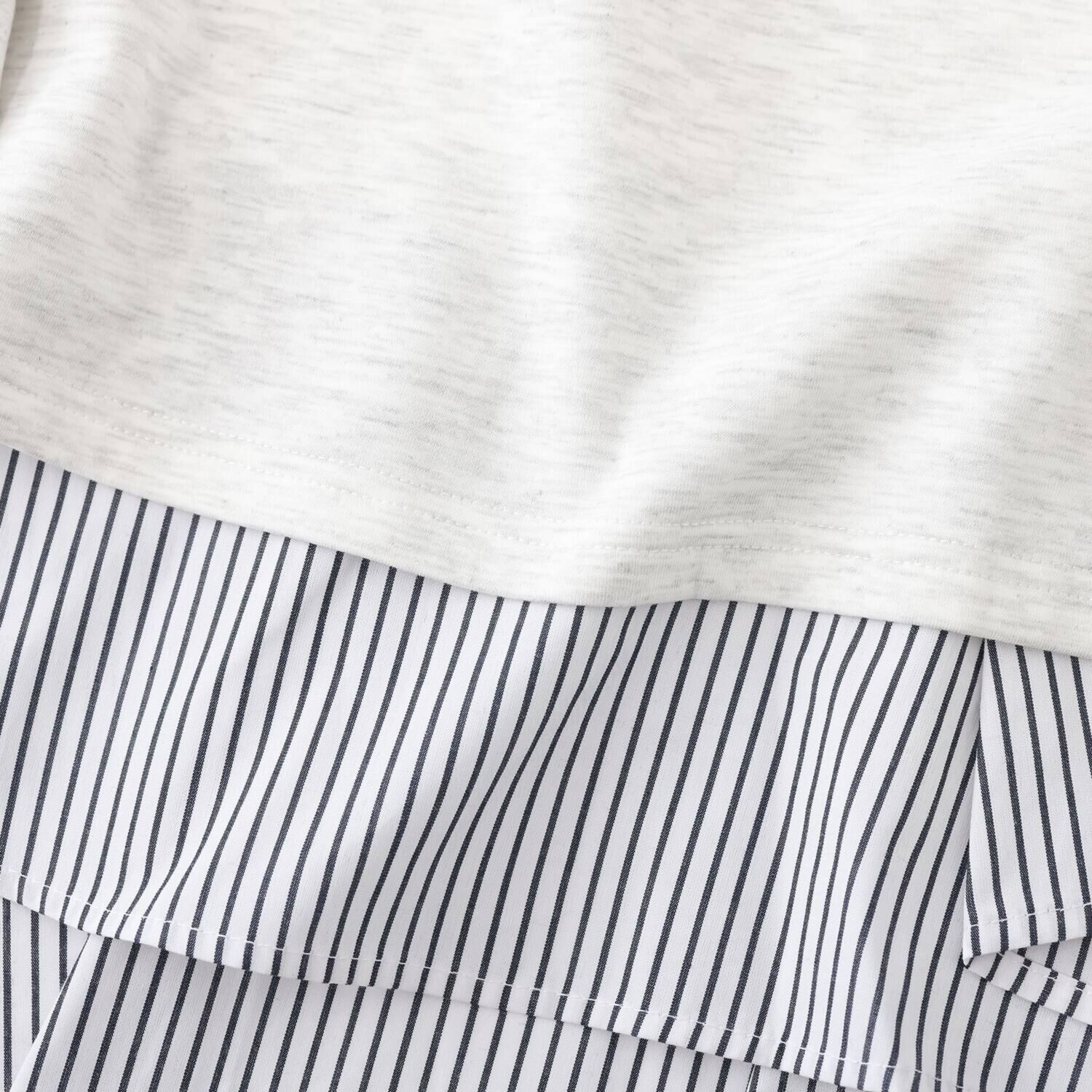 イロプライム １枚で完成！ 異素材重ね モードなプルオーバー