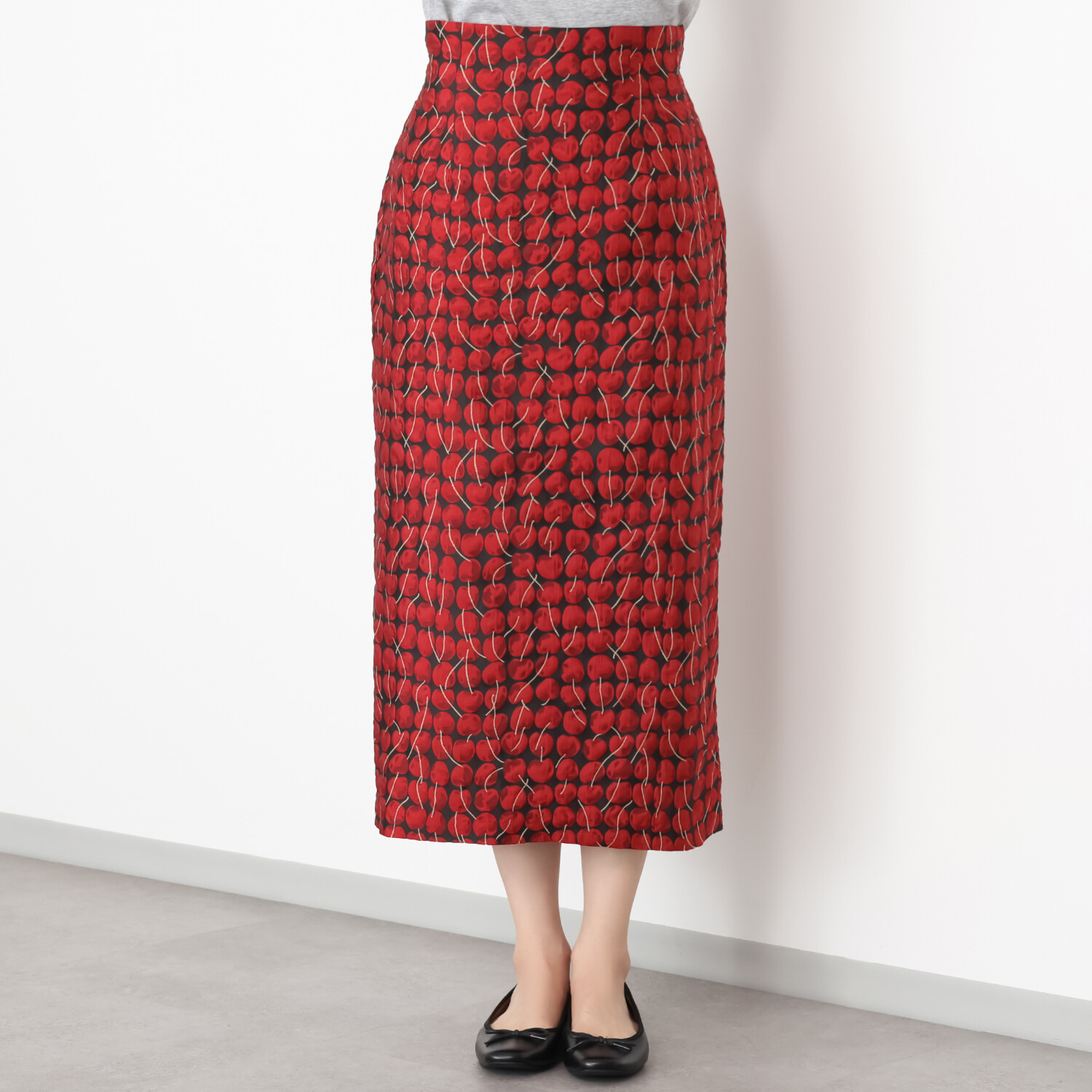 イロプライム 華やかジャガード ナロースカート