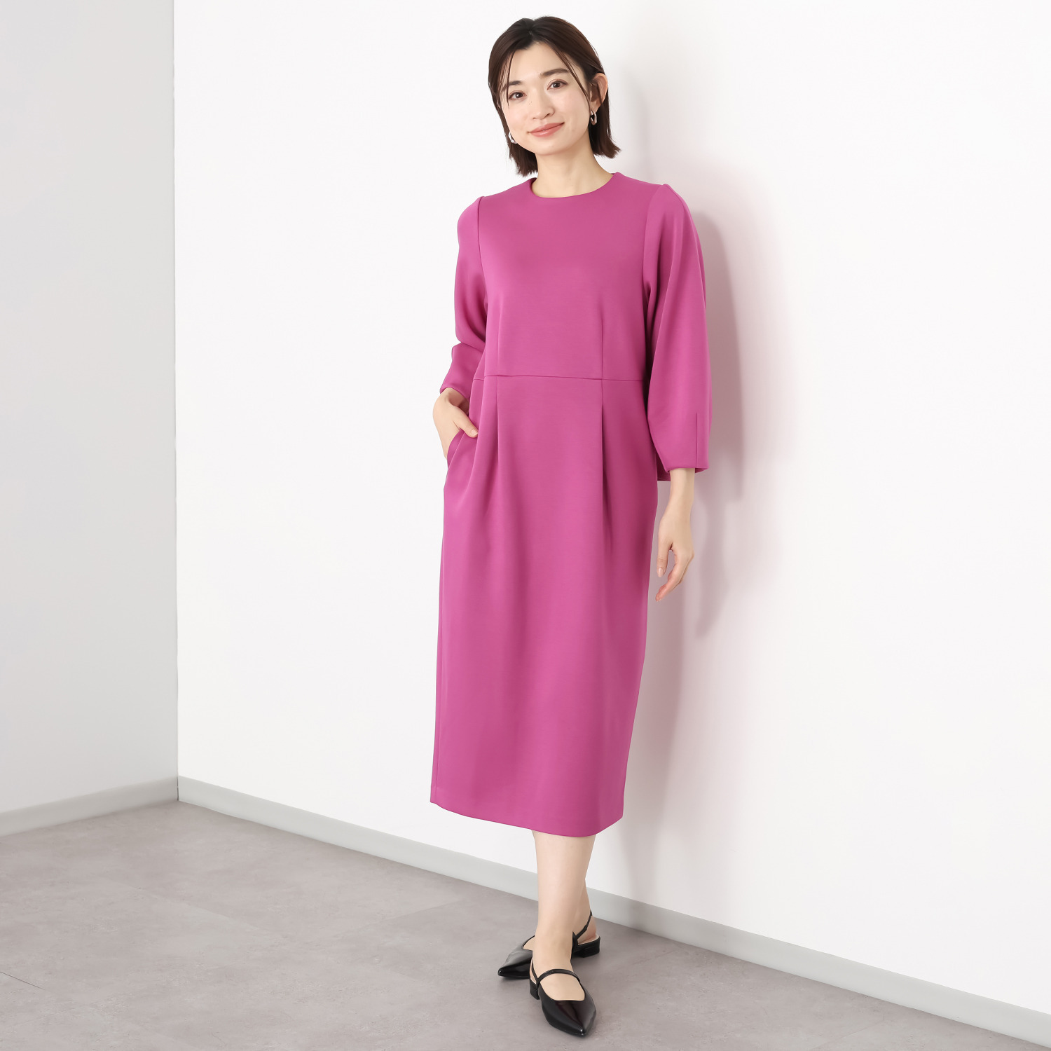 イロプライム 楽ちんきれい見え ナローワンピース