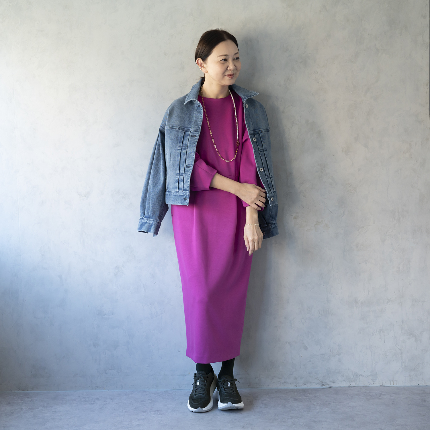 イロプライム 楽ちんきれい見え ナローワンピース