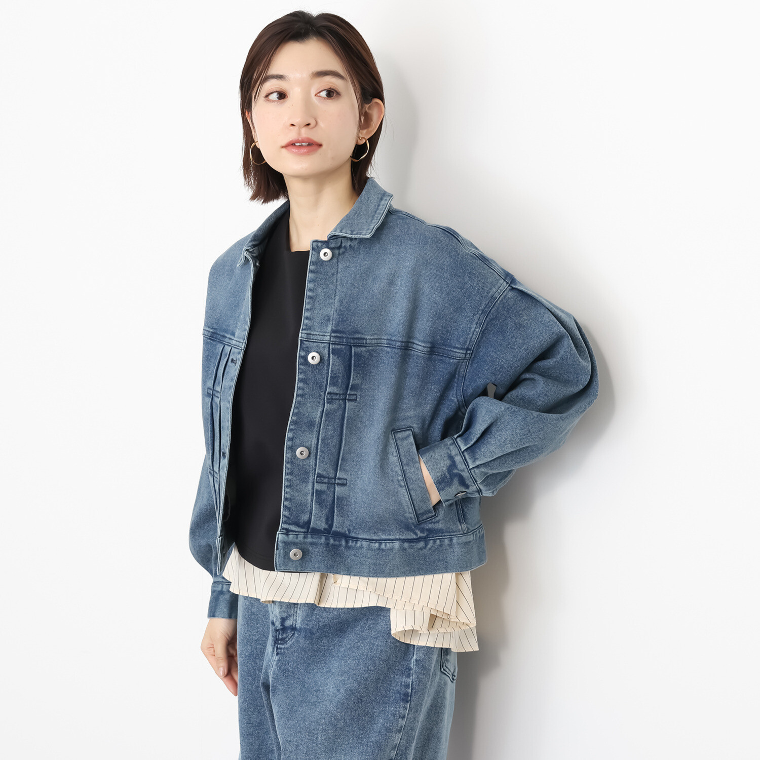 イロプライム 大人の華やか デニムジャケット