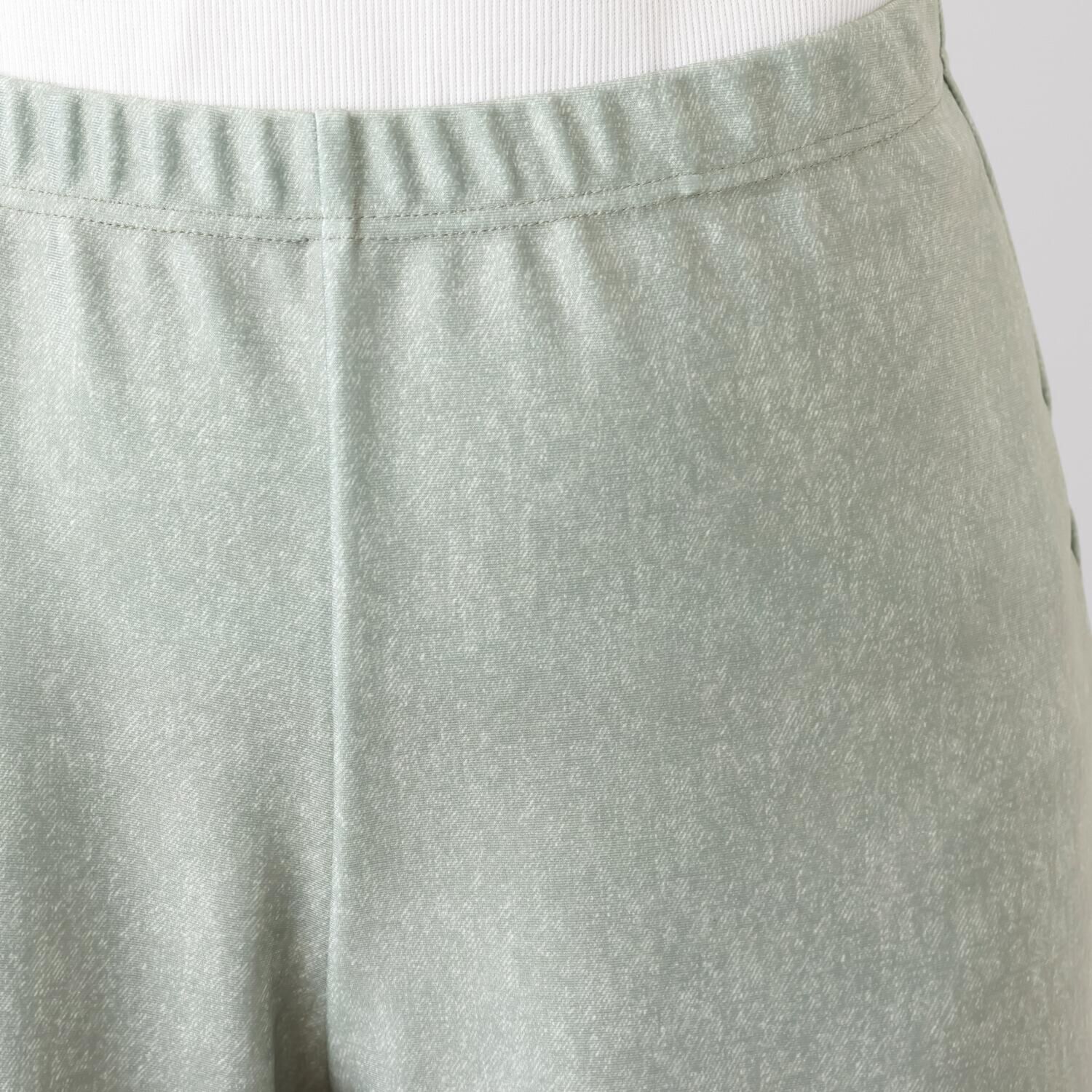 ダイア　アロー ＵＶカット・接触冷感 パネルプリント デニム調セミワイドパンツ