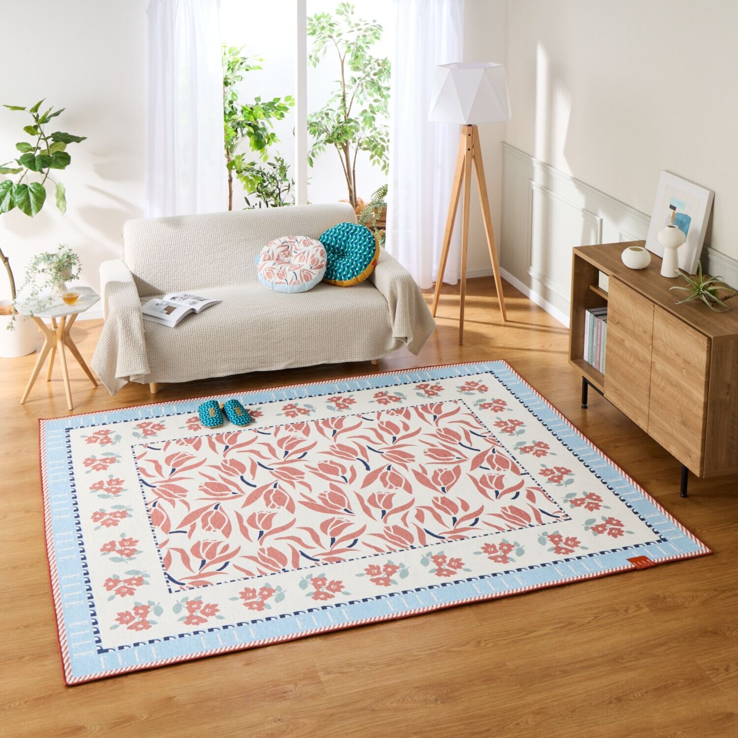 ＥＬＬＥ　ＨＯＭＥ スプリングコレクション シェニールプリントラグ ＜１９０×２４０ｃｍ＞