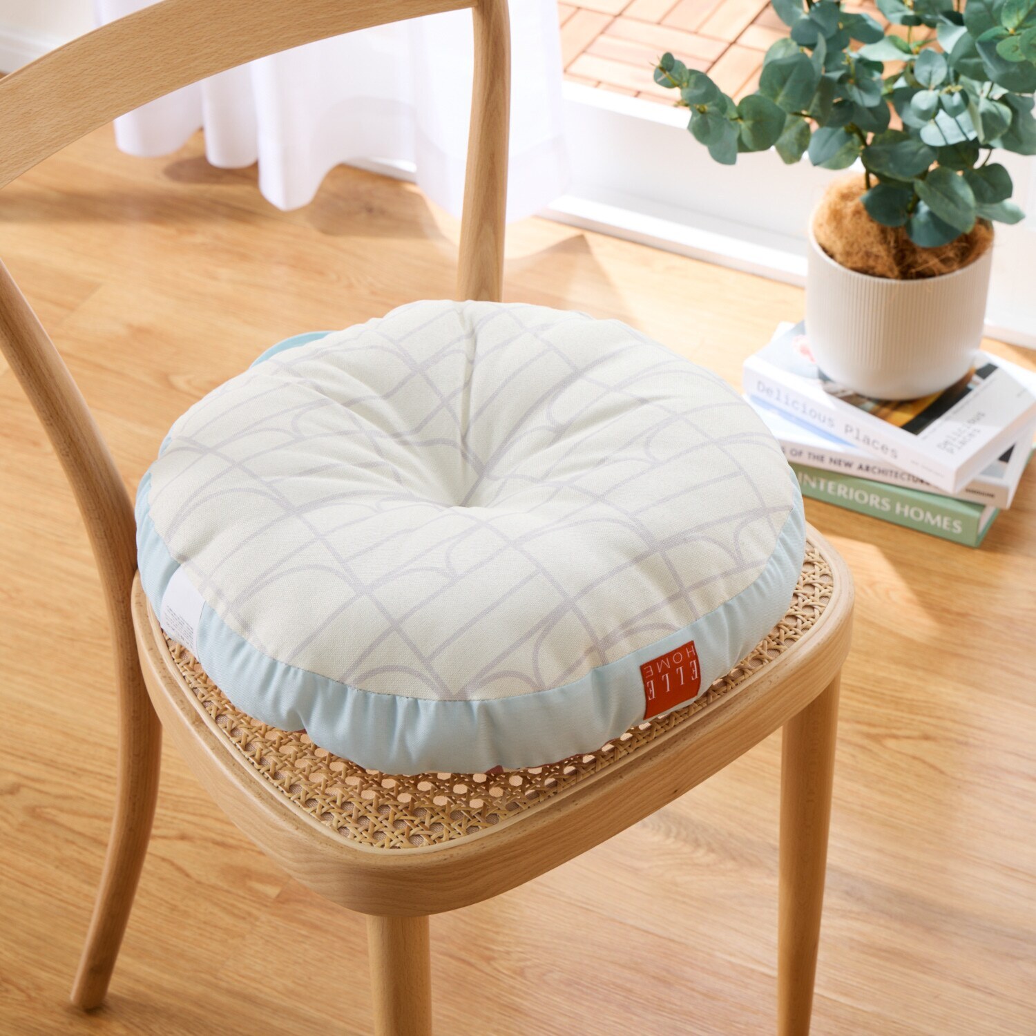 ＥＬＬＥ　ＨＯＭＥ スプリングコレクション リバーシブル ラウンドクッション