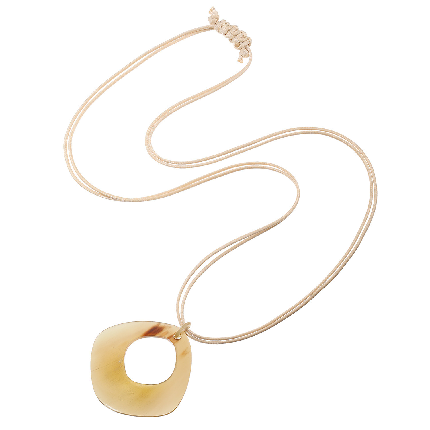 グレイスモア 水牛 ドロップシェイプ スライドコード ２ウェイロングネックレス