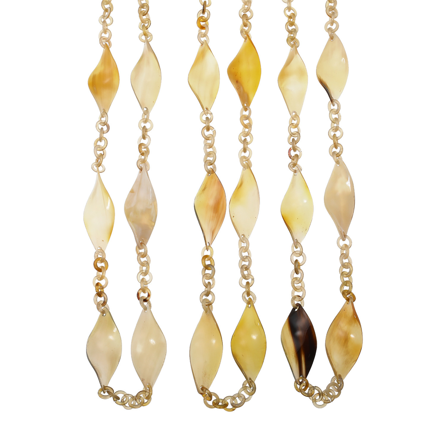 グレイスモア 飴色水牛 ツイストデザイン ロングネックレス