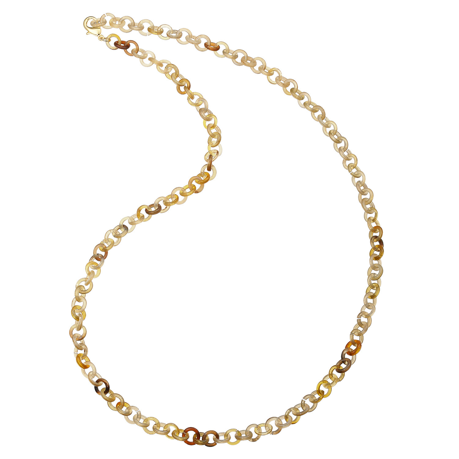 グレイスモア 飴色水牛 シンプルチェーンデザイン ロングネックレス兼 グラスホルダー