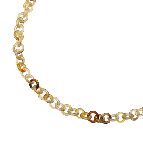 グレイスモア 飴色水牛 シンプルチェーンデザイン ロングネックレス兼 グラスホルダー