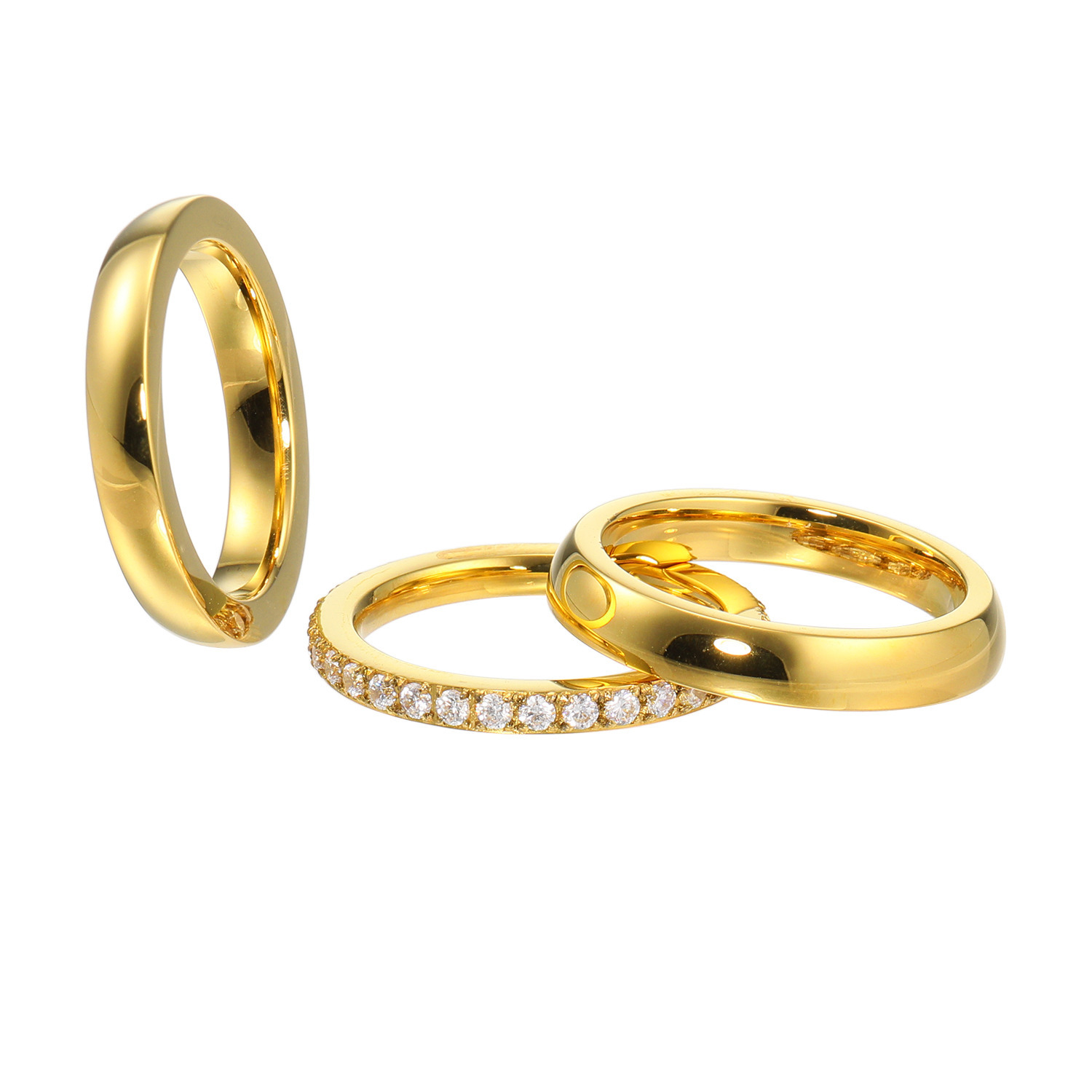 アシエステンレス サージカルステンレス アレンジ自在 リング３本セット