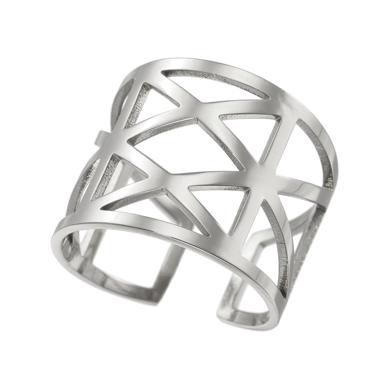 アシエステンレス サージカルステンレス ジオメトリック ワイドリング