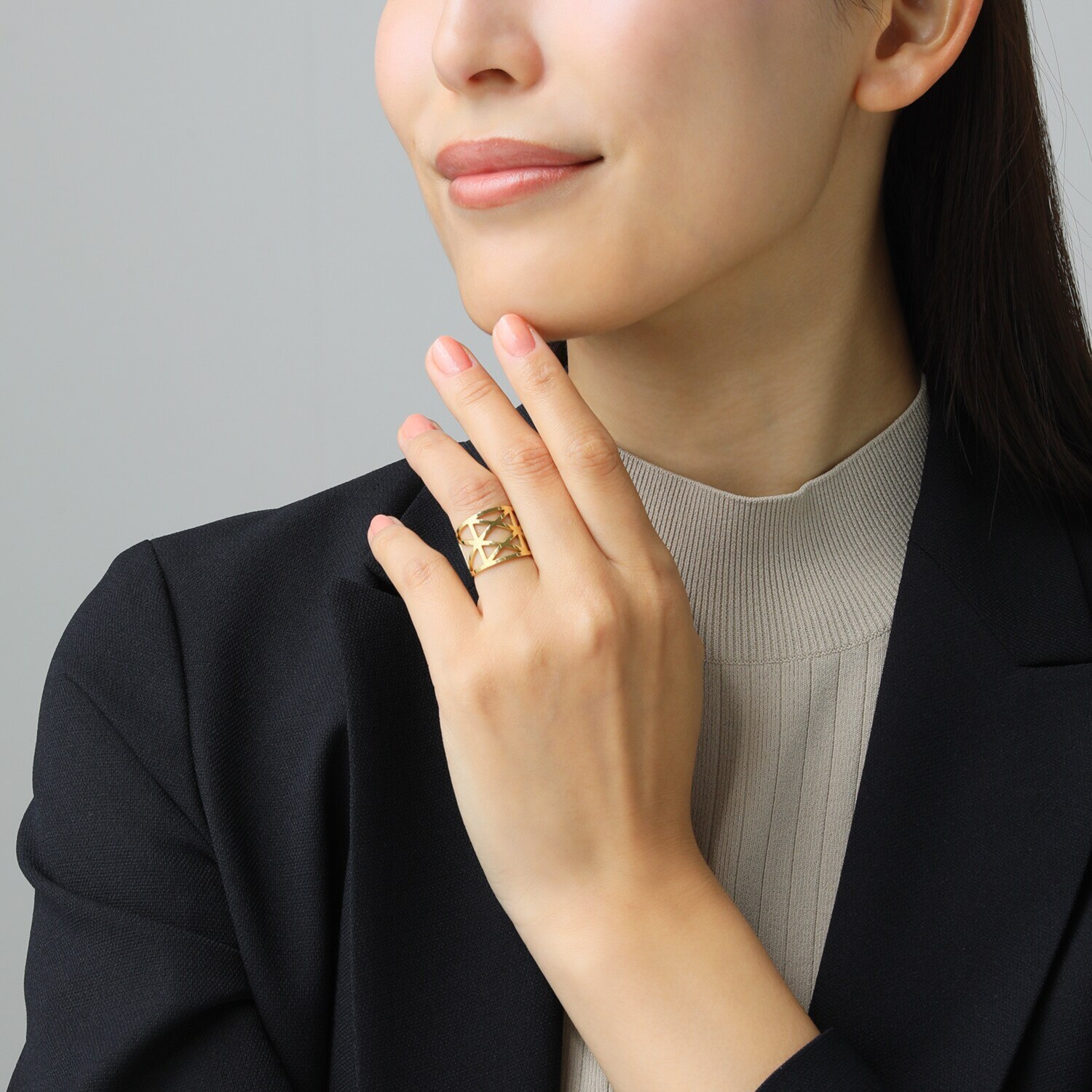 アシエステンレス サージカルステンレス ジオメトリック ワイドリング