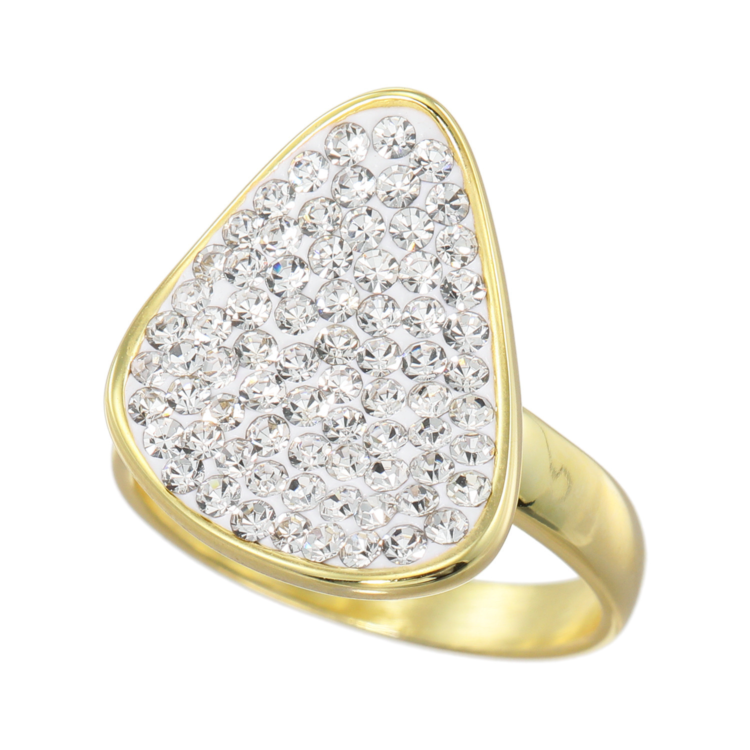 アシエステンレス サージカルステンレス プレシオサ社製 クリスタルガラス デザインリング