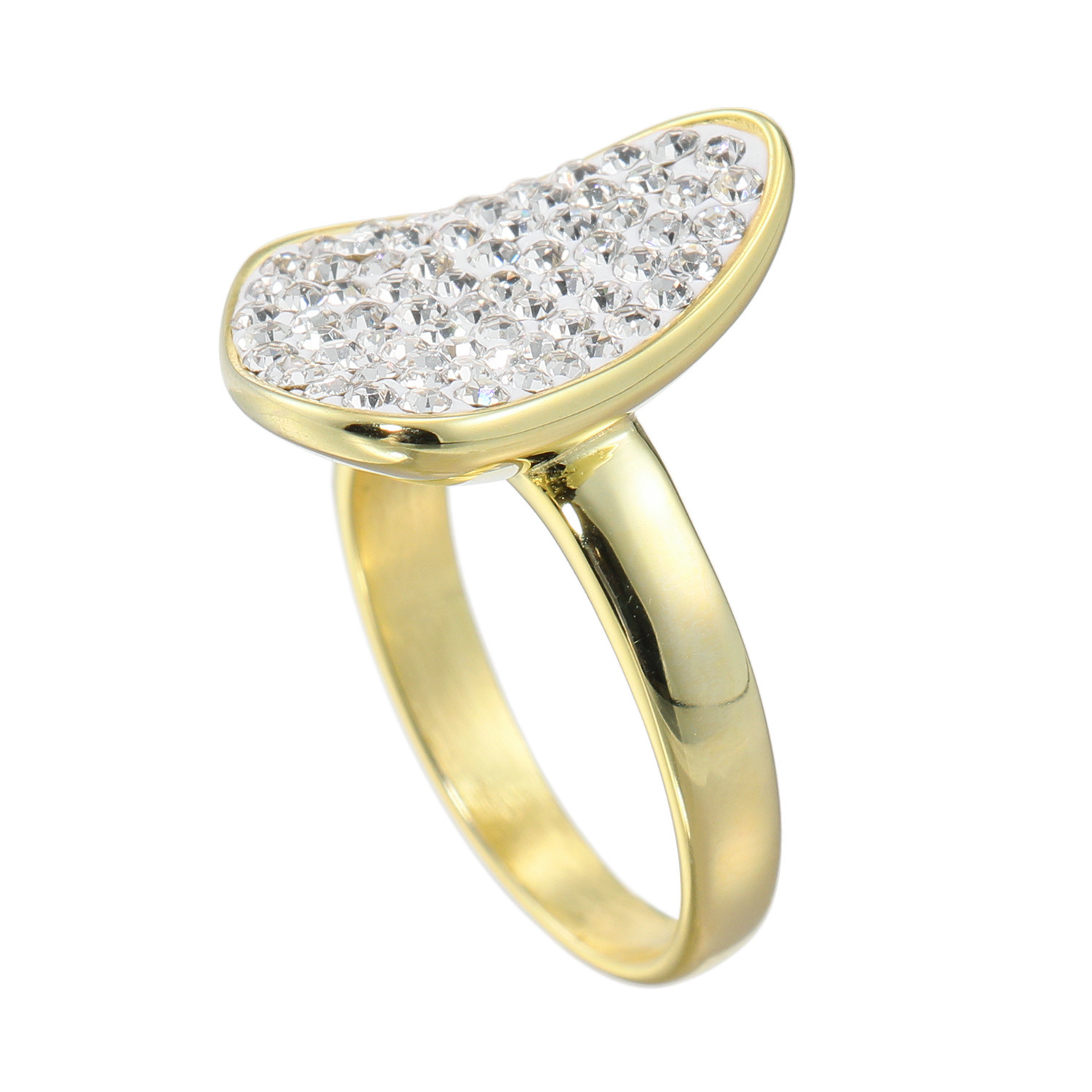 アシエステンレス サージカルステンレス プレシオサ社製 クリスタルガラス デザインリング