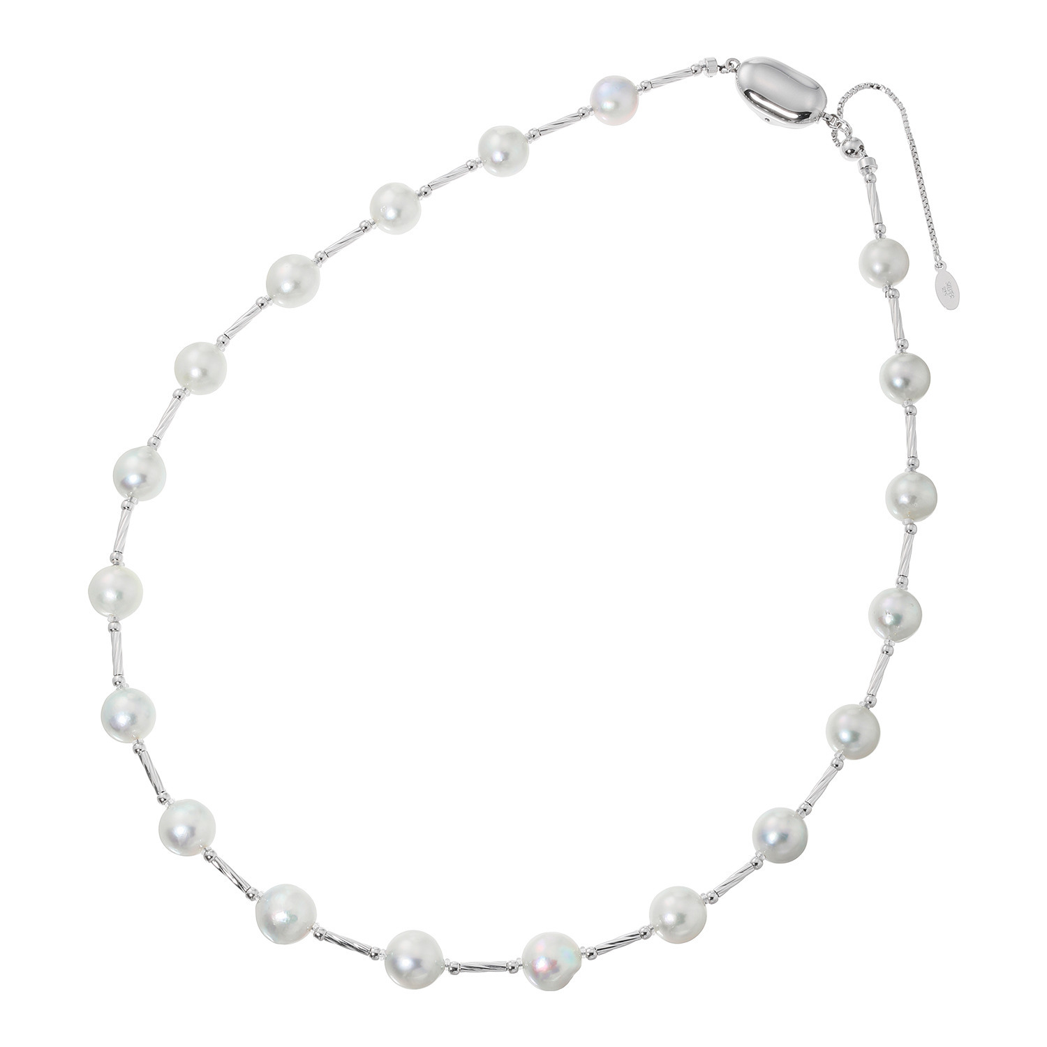 パール　ユリマ 宇和島産 無調色越物 ナチュラルブルー 大玉アコヤパール ステーションネックレス