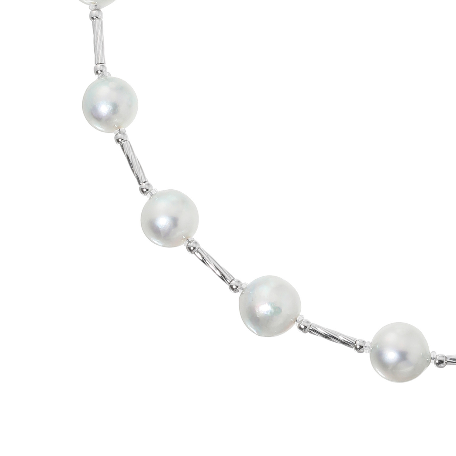 パール　ユリマ 宇和島産 無調色越物 ナチュラルブルー 大玉アコヤパール ステーションネックレス