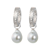 パール　ユリマ 宇和島産　無調色越物 ８ｍｍＵＰ ナチュラルブルー 大玉アコヤパール イヤーフィット ２ウェイイヤリング