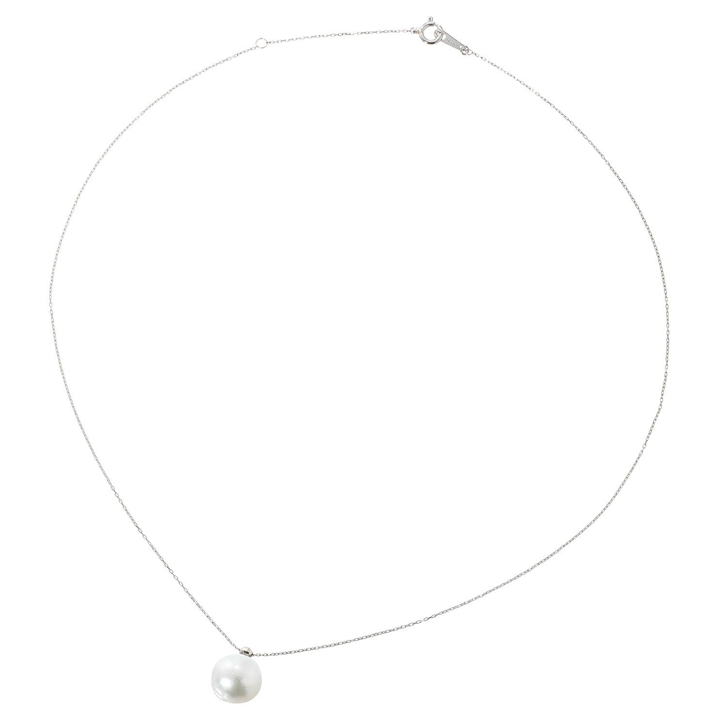 パール　ユリマ プラチナ８５０ 宇和島産　無調色越物 １０ｍｍＵＰ ナチュラルブルー 大玉アコヤパール 一粒ネックレス