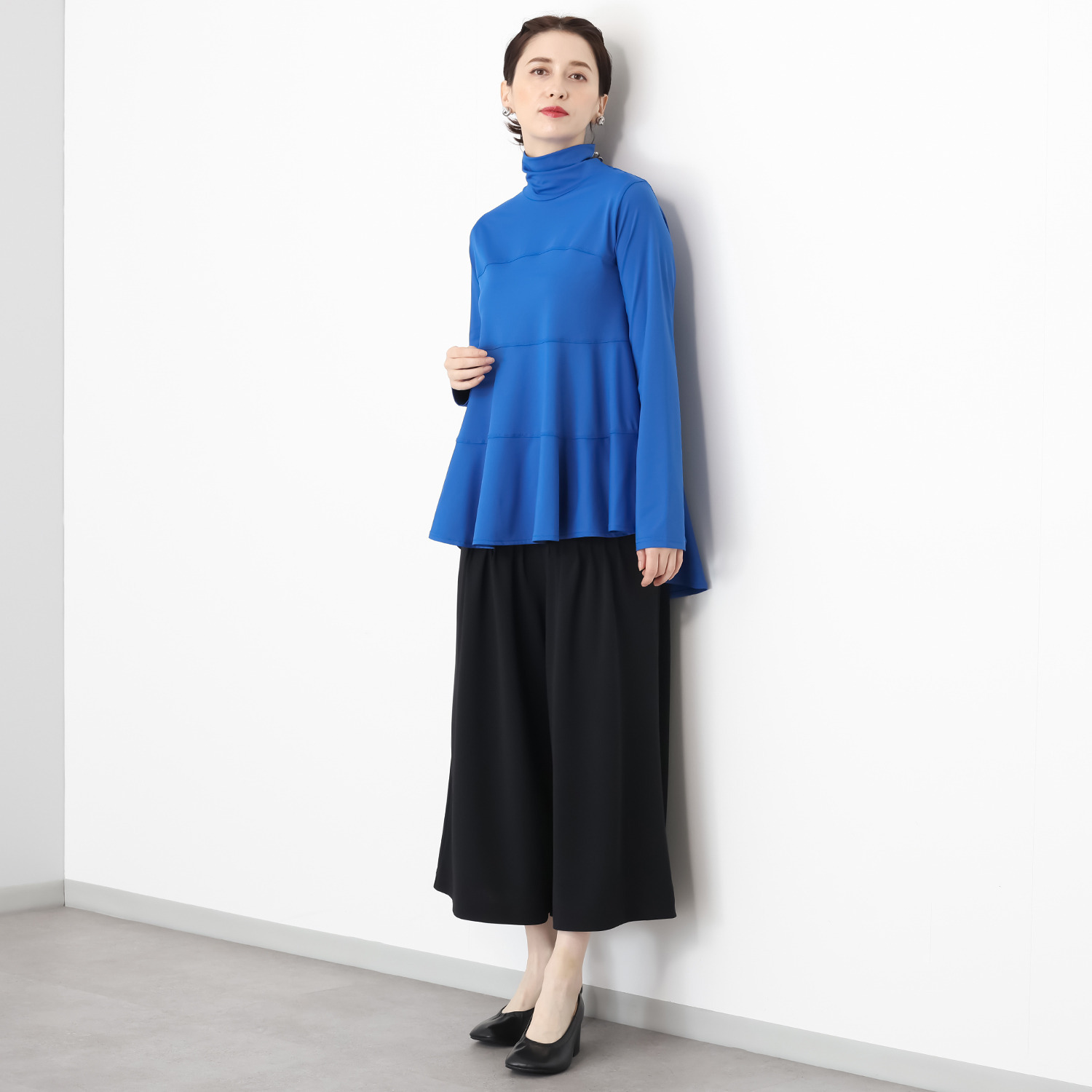 ミミコプラス 春ティアード ハイネック ライトプルオーバー