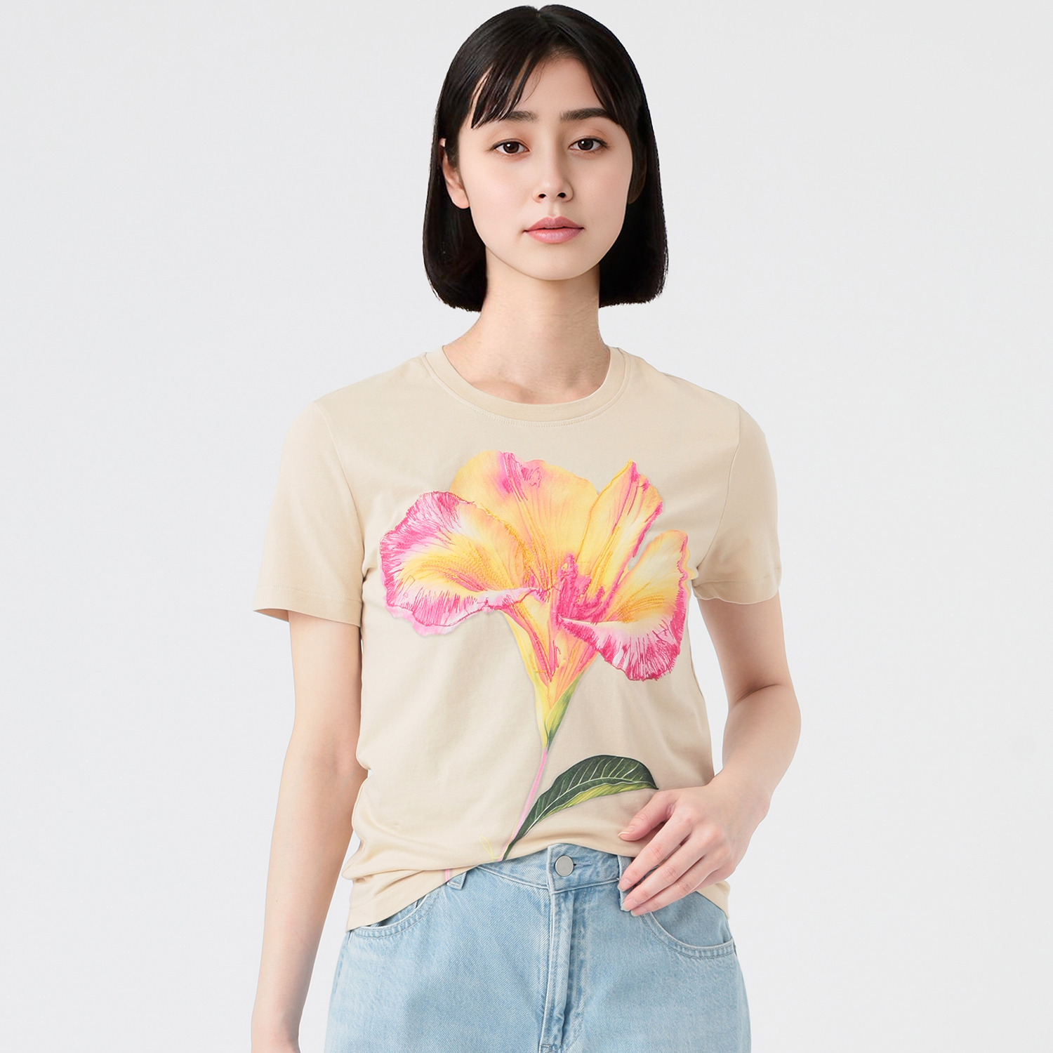デシグアル ビッグフラワープリント Ｔシャツ