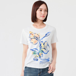デシグアル フラワーモチーフ Ｔシャツ