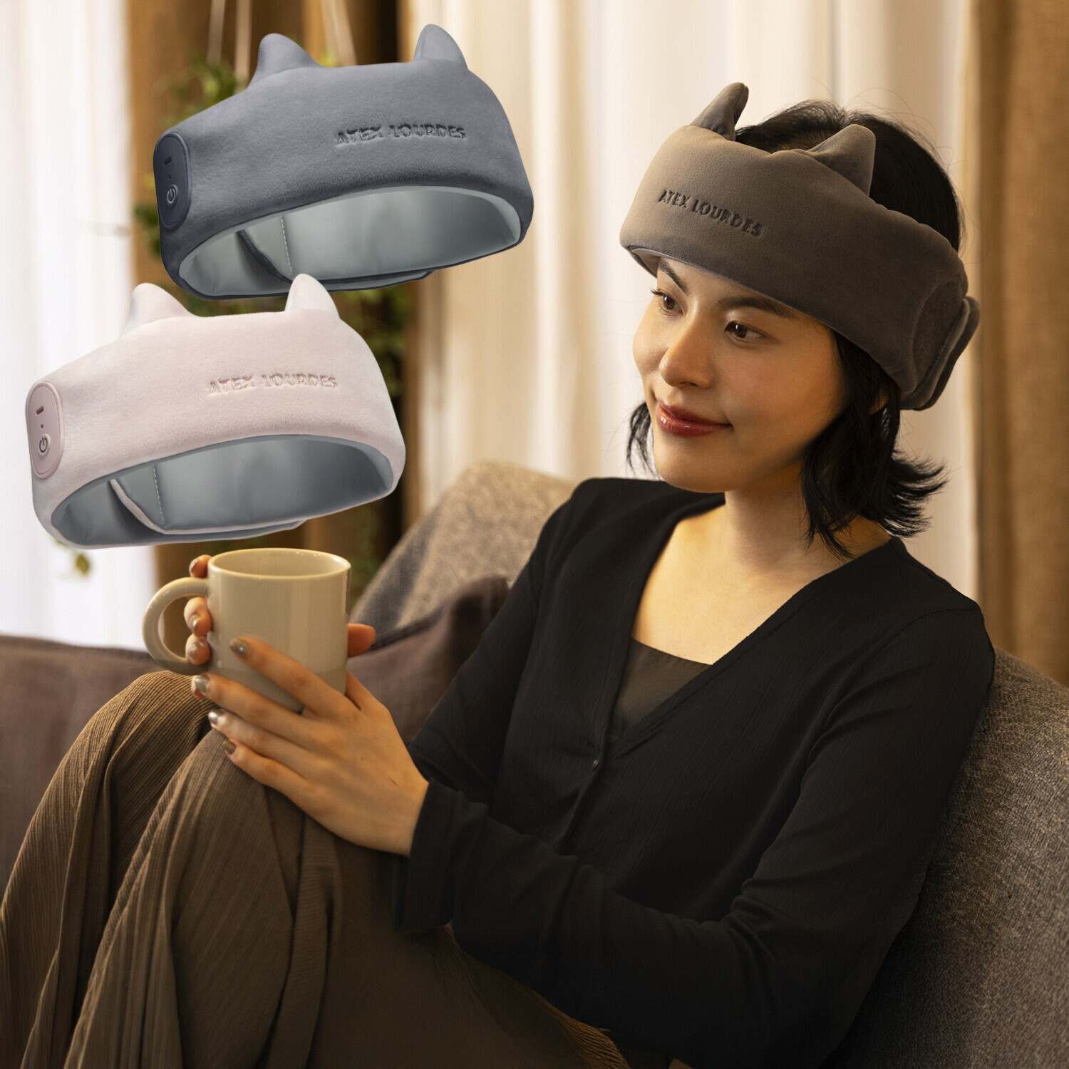 アテックスルルド ６つのエアバッグ搭載 自宅で手軽に ドライヘッドスパ マドロムーン ＡＸ−ＨＸ３４５