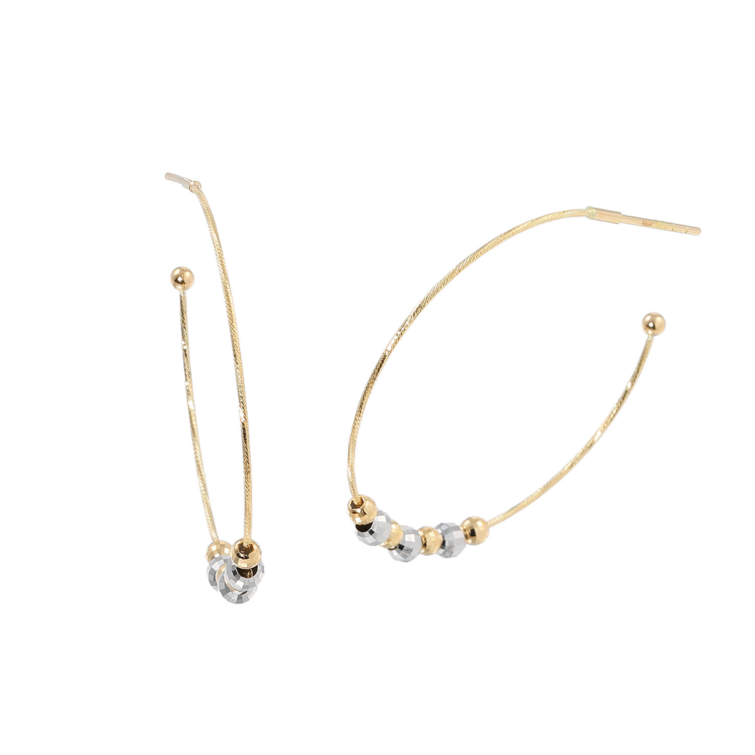 オーサムジュエリー １８Ｋ＆プラチナ９５０ スターライトボール フープピアス