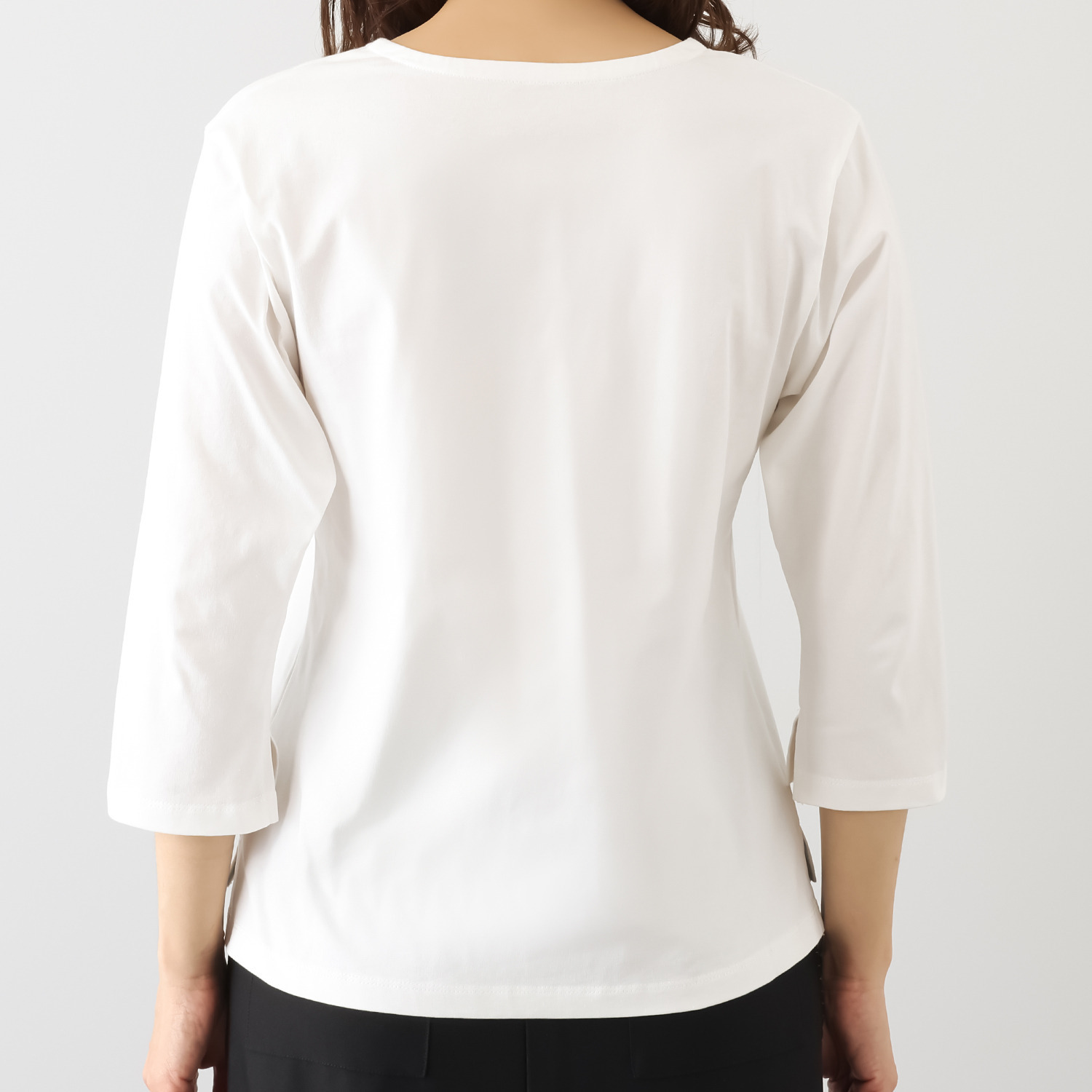 ウノ・ウノ・ドゥーエ 七分袖 モティーフロゴＴシャツ