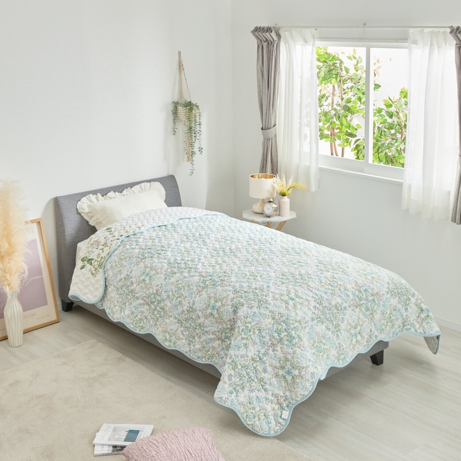 大津毛織 綿混やわらかリップル リバーシブルマルチカバー ＜長方形＞