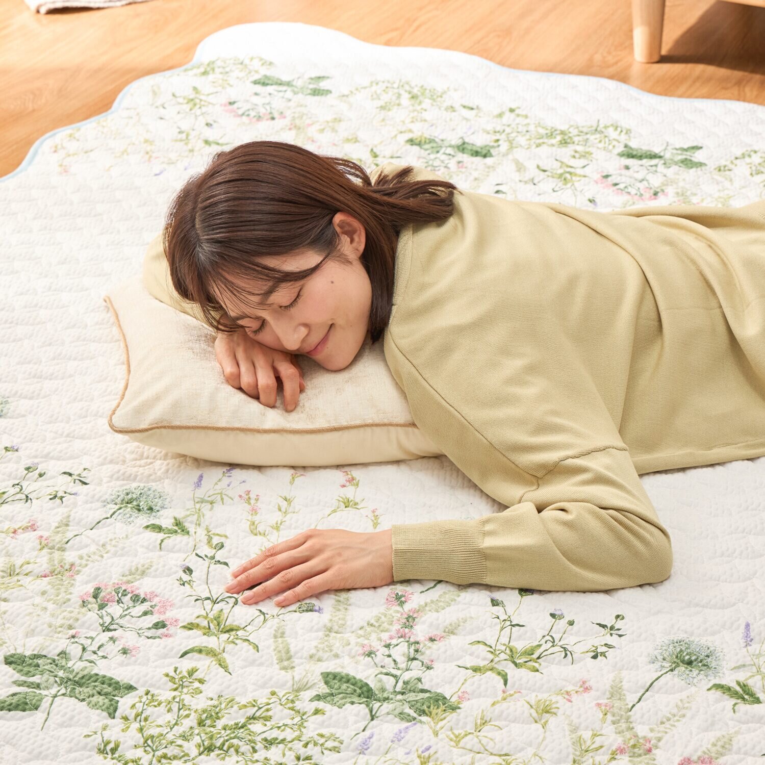 大津毛織 綿混やわらかリップル リバーシブルマルチカバー ＜長方形＞