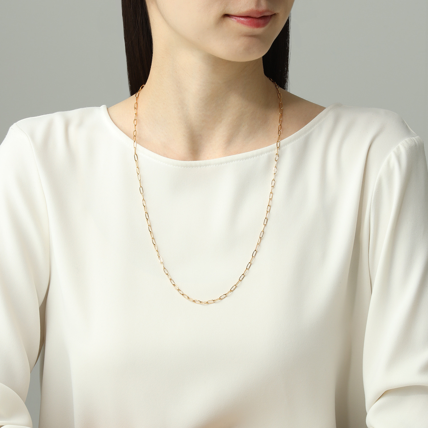 ラフィナリスタ サージカルステンレス クリップチェーン ロングネックレス