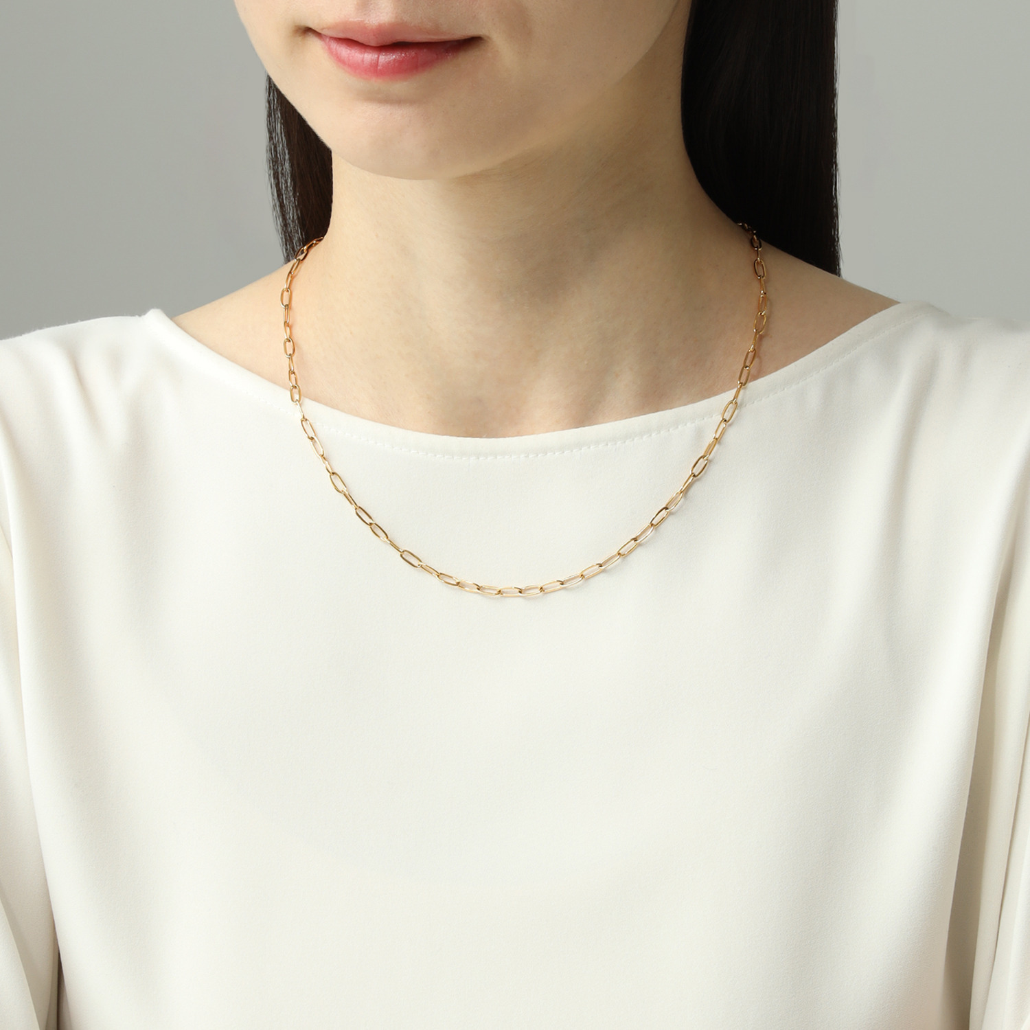 ラフィナリスタ サージカルステンレス クリップチェーン ロングネックレス