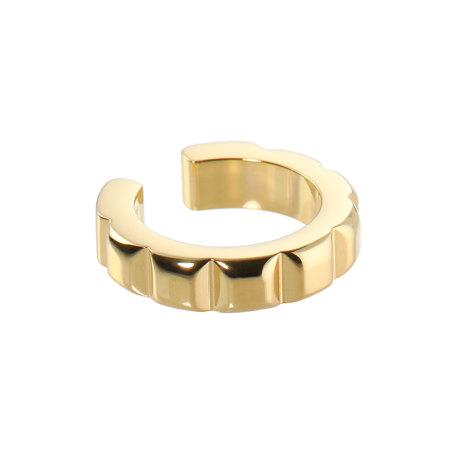 ラフィナリスタ サージカルステンレス スクエアカットデザイン 片側用イヤーカフ