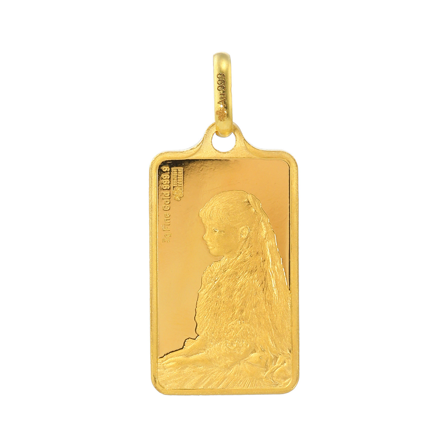 祈平 純金　３．１ｇＵＰ ＰＡＭＰ社製 ゴッホ“ひまわり” インゴット リバーシブル ペンダントトップ