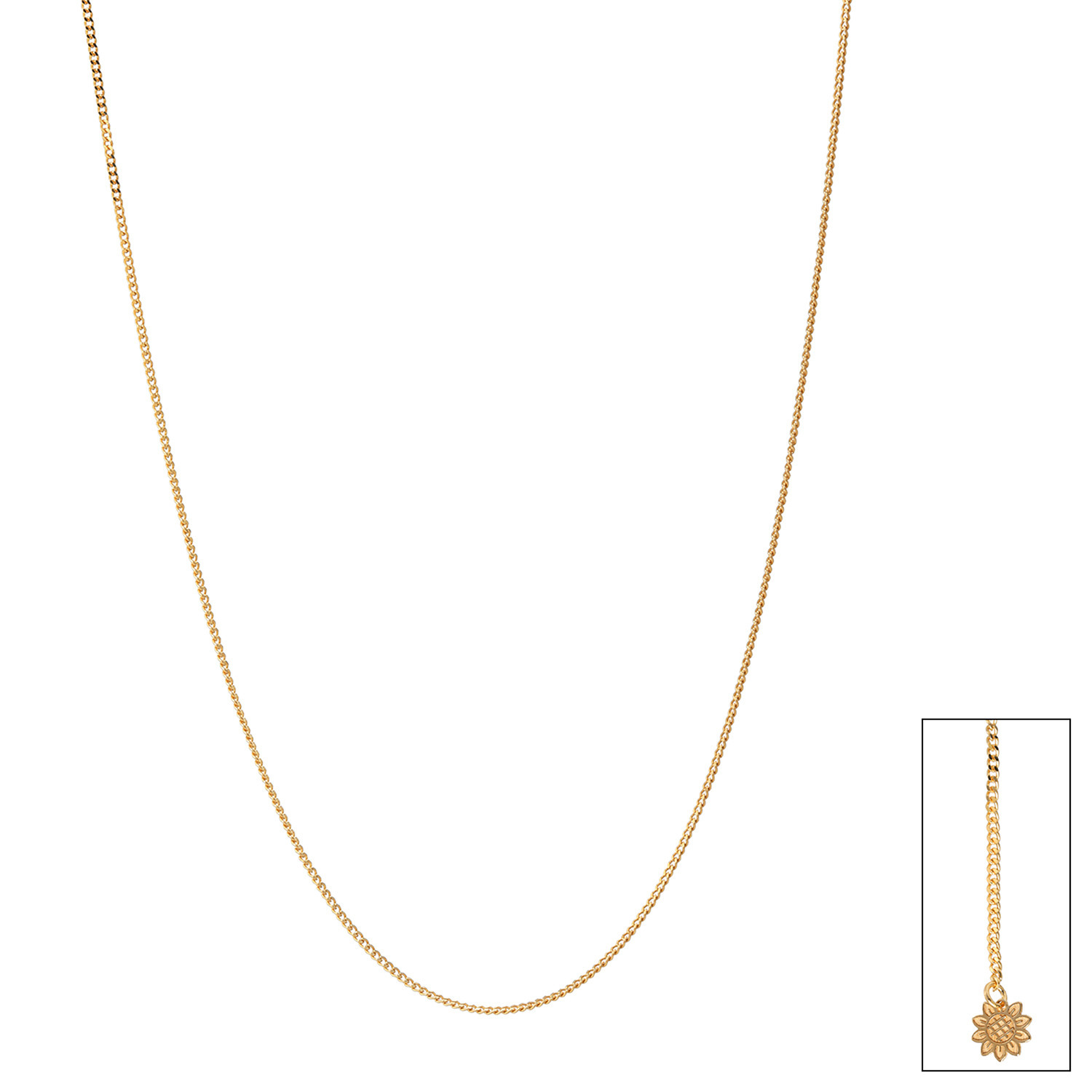 祈平 １８Ｋ スライド喜平チェーン ひまわりエンドパーツ ネックレス