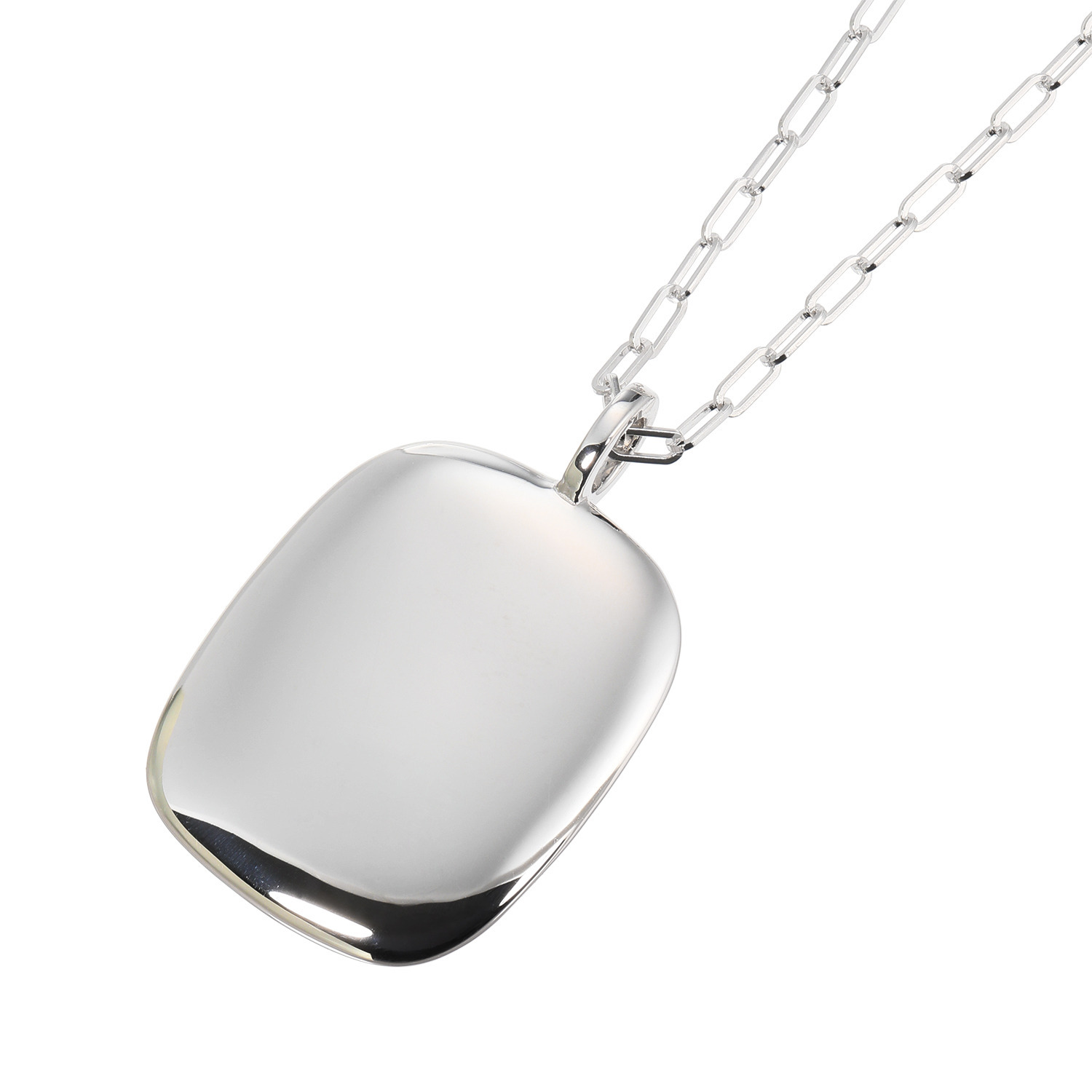 ジュンコ　シマダ シルバー スクエアデザイン ボリュームペンダント