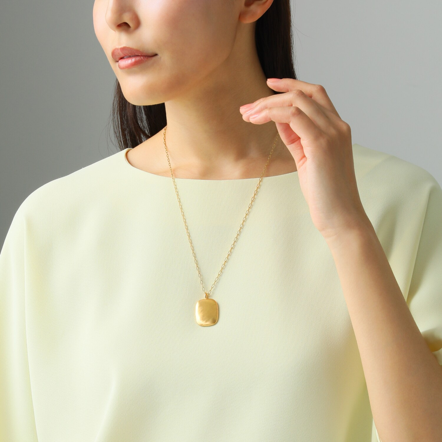 ジュンコ　シマダ シルバー スクエアデザイン ボリュームペンダント