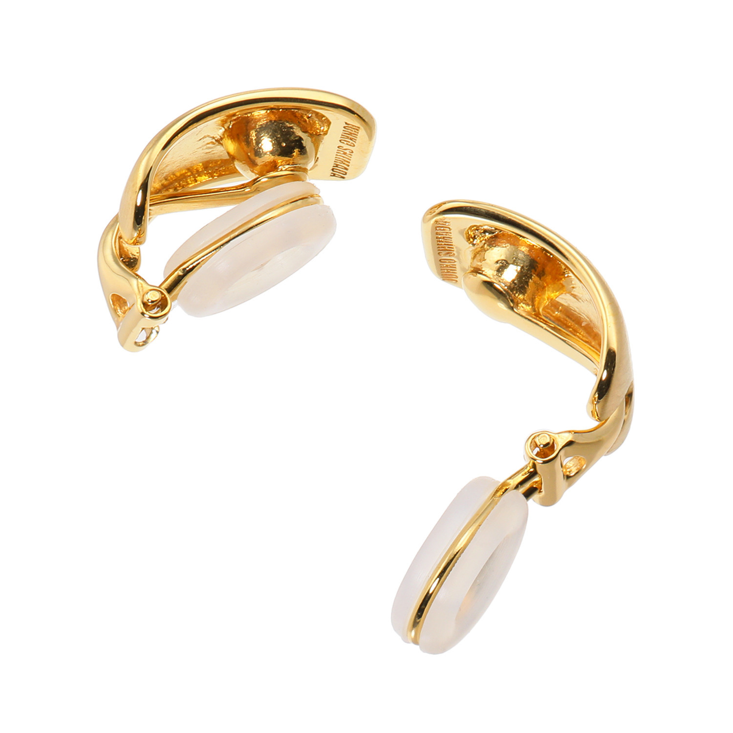 ジュンコ　シマダ シルバー スクエアデザイン ボリューム イヤークリップ／ピアス