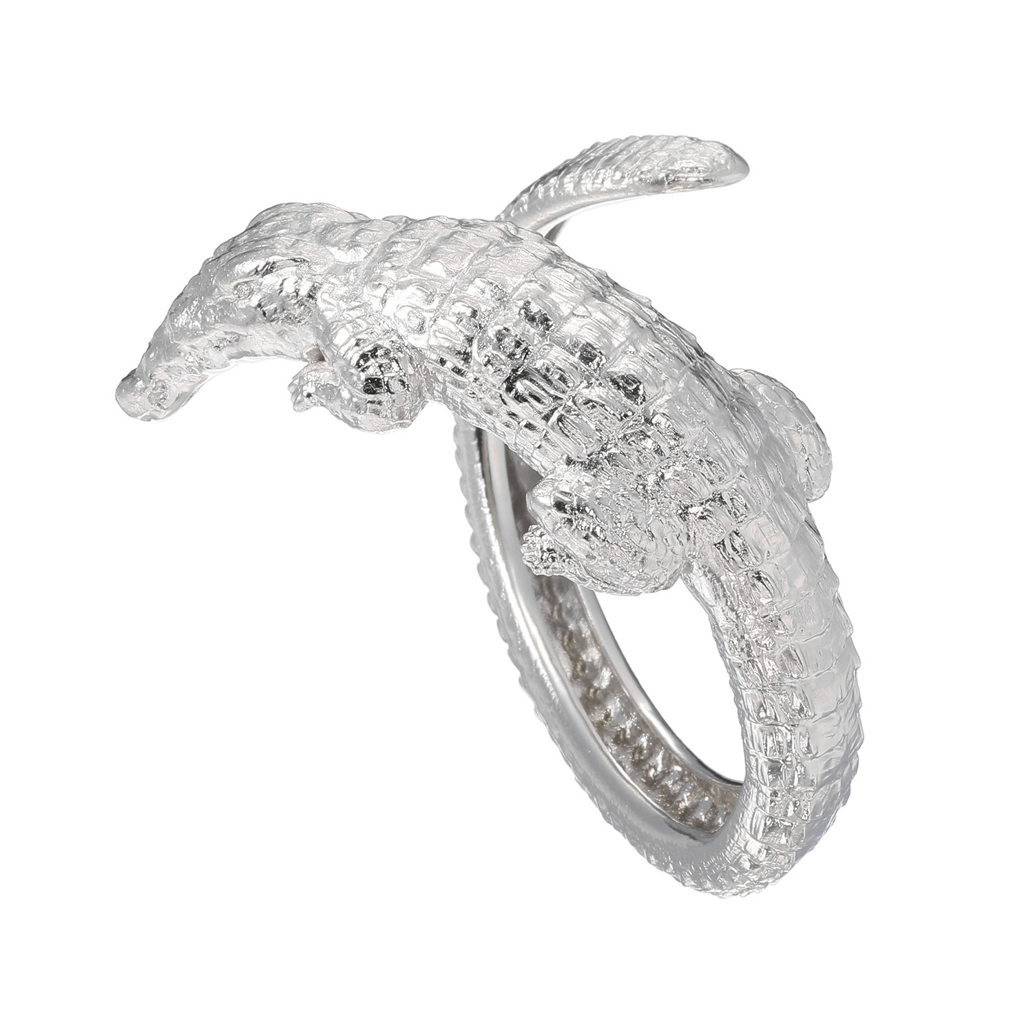 ジュンコ　シマダ シルバー ダイヤモンド クロコダイルモティーフ バングル