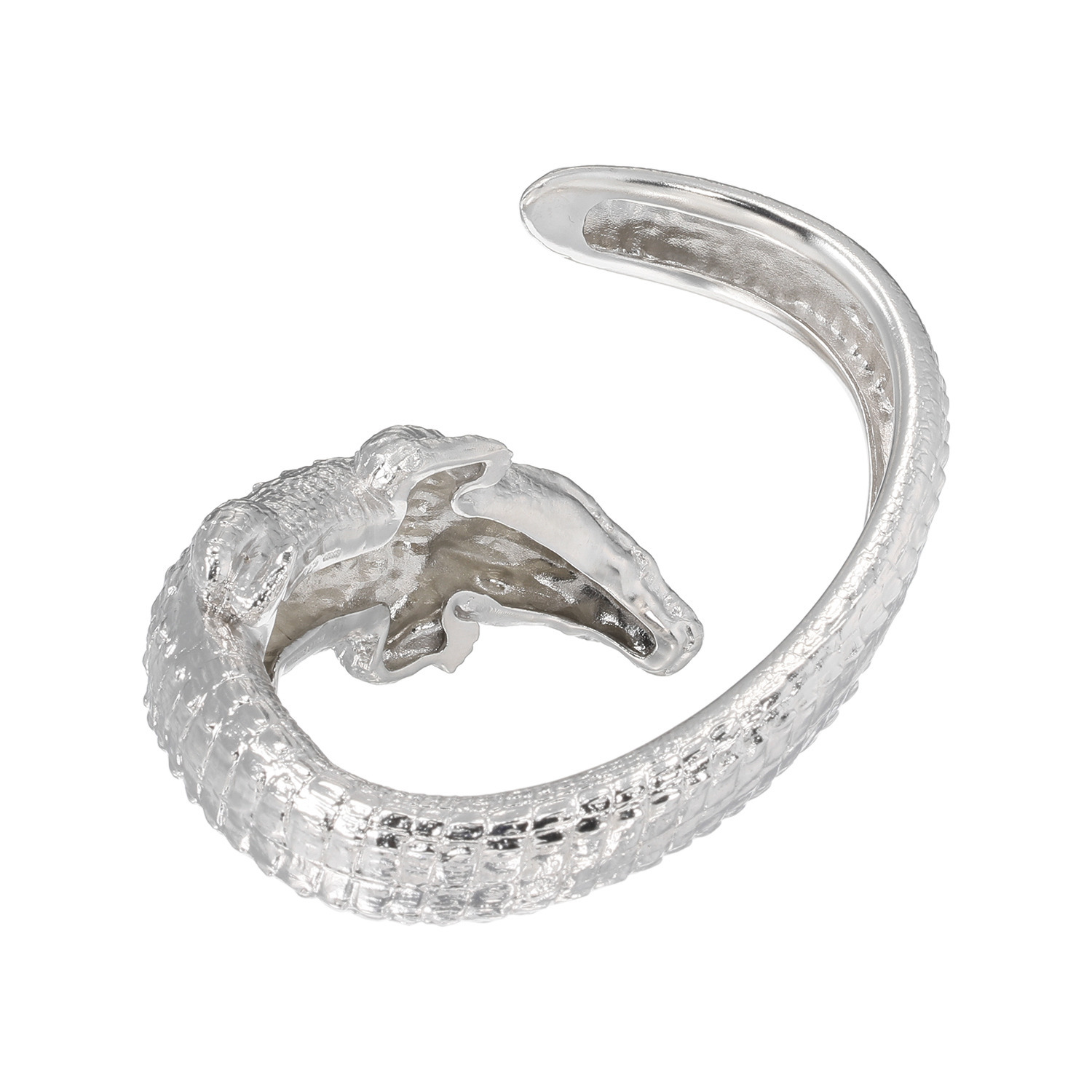 ジュンコ　シマダ シルバー ダイヤモンド クロコダイルモティーフ バングル