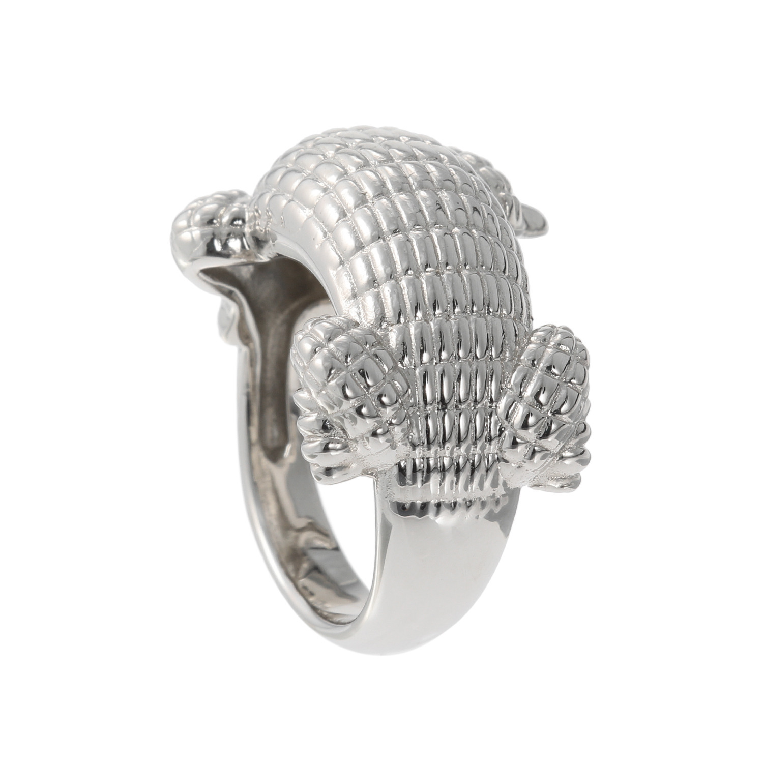 ジュンコ　シマダ プラチナ９５０ Ｋｏｏ−Ｆｕ ブラックダイヤモンド クロコダイルモティーフ リング