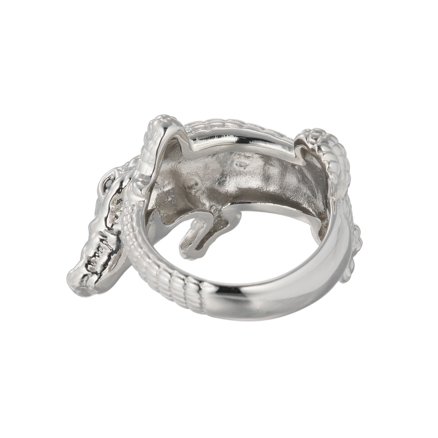 ジュンコ　シマダ プラチナ９５０ Ｋｏｏ−Ｆｕ ブラックダイヤモンド クロコダイルモティーフ リング