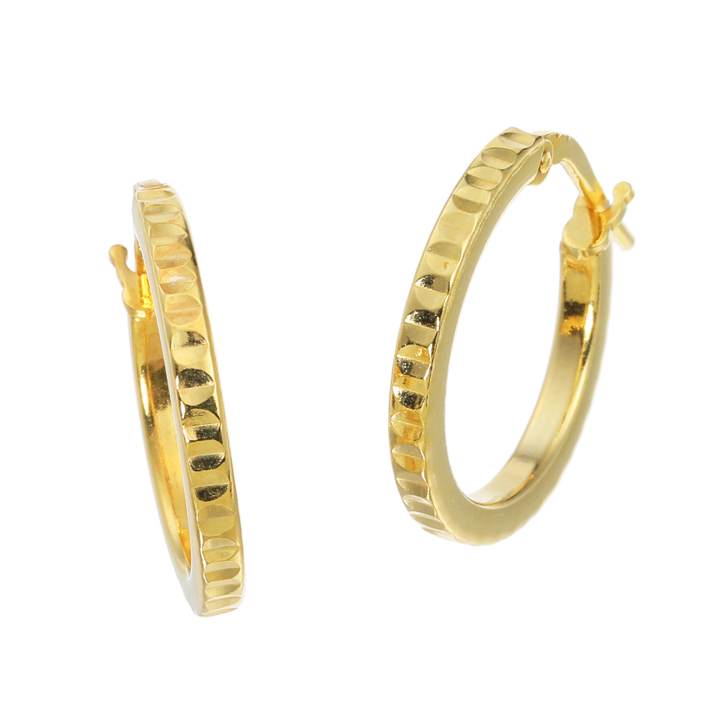 アルジェント イタリアーノ シルバー テクスチャー フープピアス