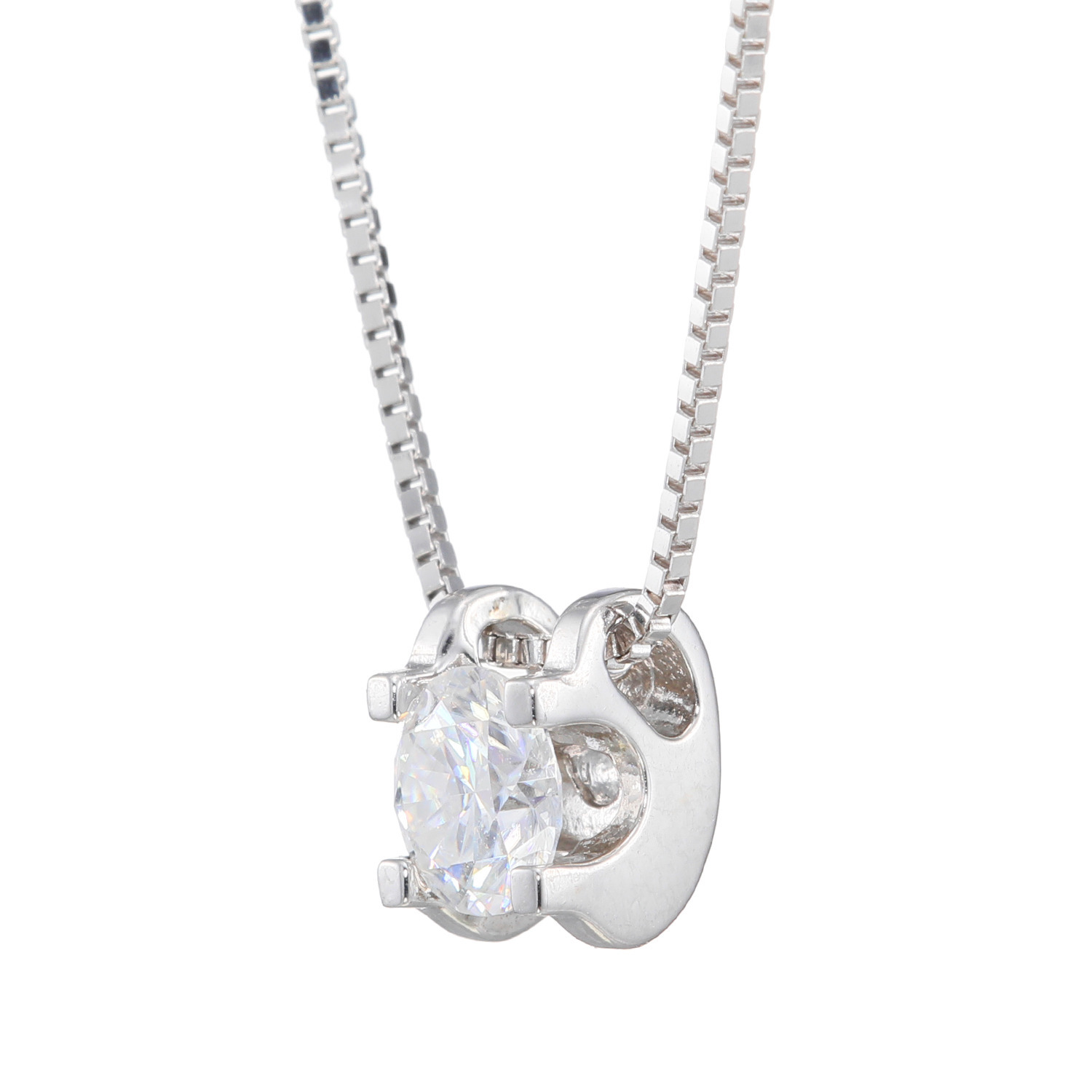 ニコモアサナイト シルバー モアサナイト １粒ネックレス