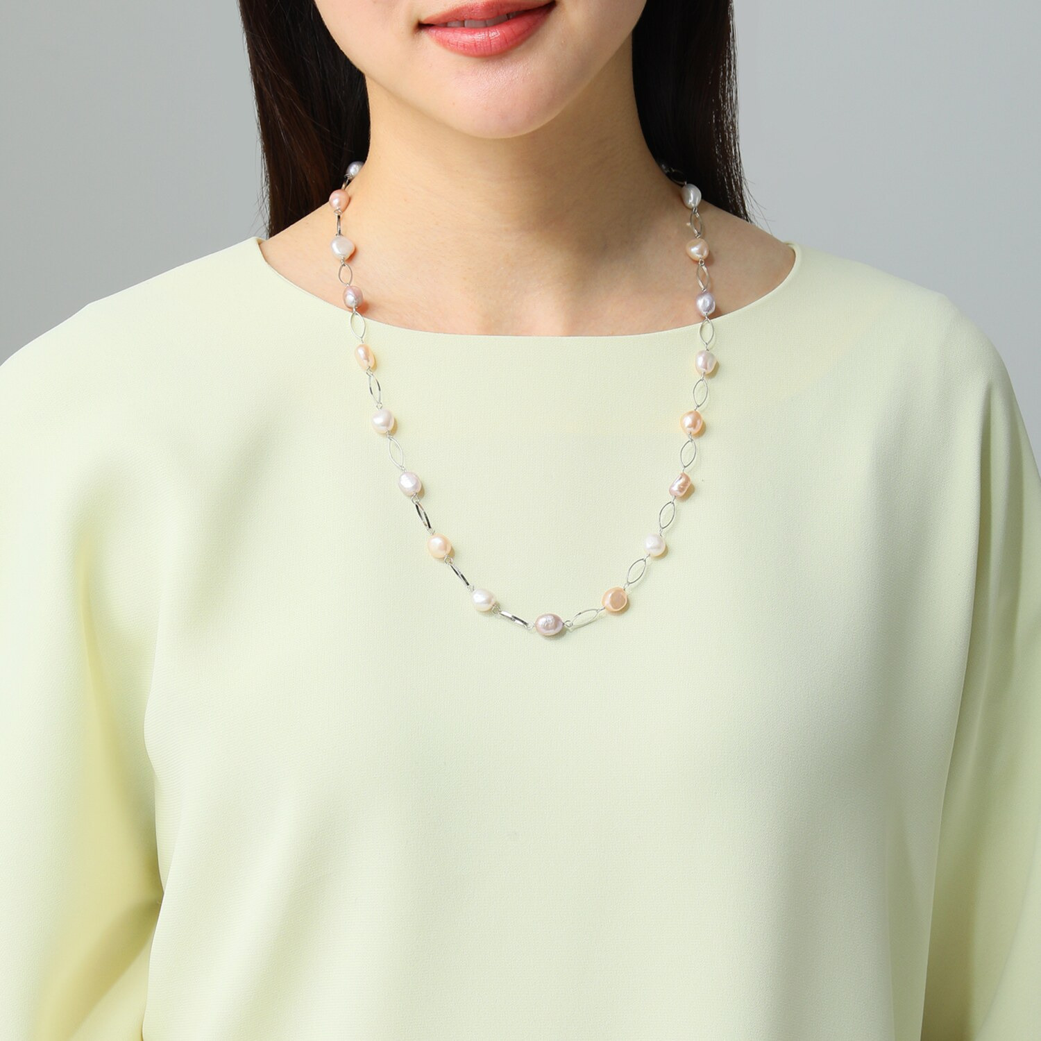 ペレフェリーク 淡水パール マーキスパーツ ステーション ロングネックレス